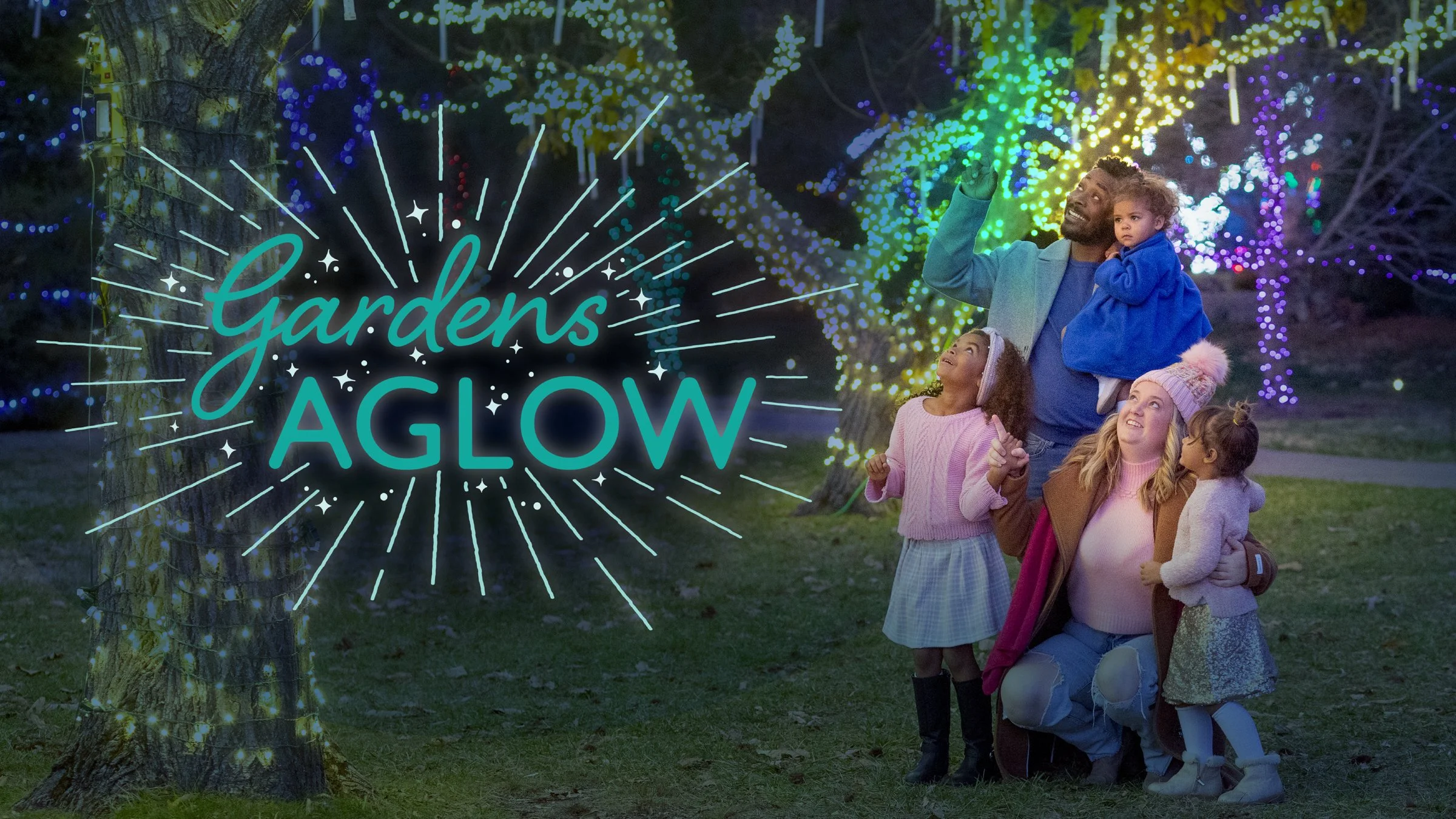Gardens Aglow is an annual walk-through holiday lights display at Mizumoto Japanese Stroll Garden. If you've attended the event, you've probably seen the big Christmas light version of the logo they keep at the gate. Being able to take a selfie next 