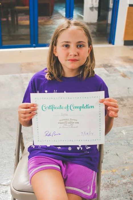 Campers received a fancy Certificate of Completion upon graduation from the course.