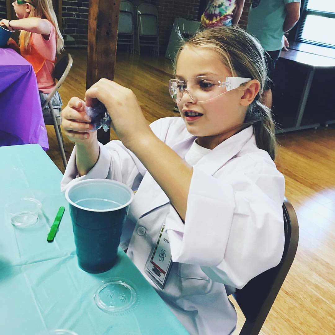 Professor Powers facilitated lots of birthday parties! DNA extraction and making makeup. 