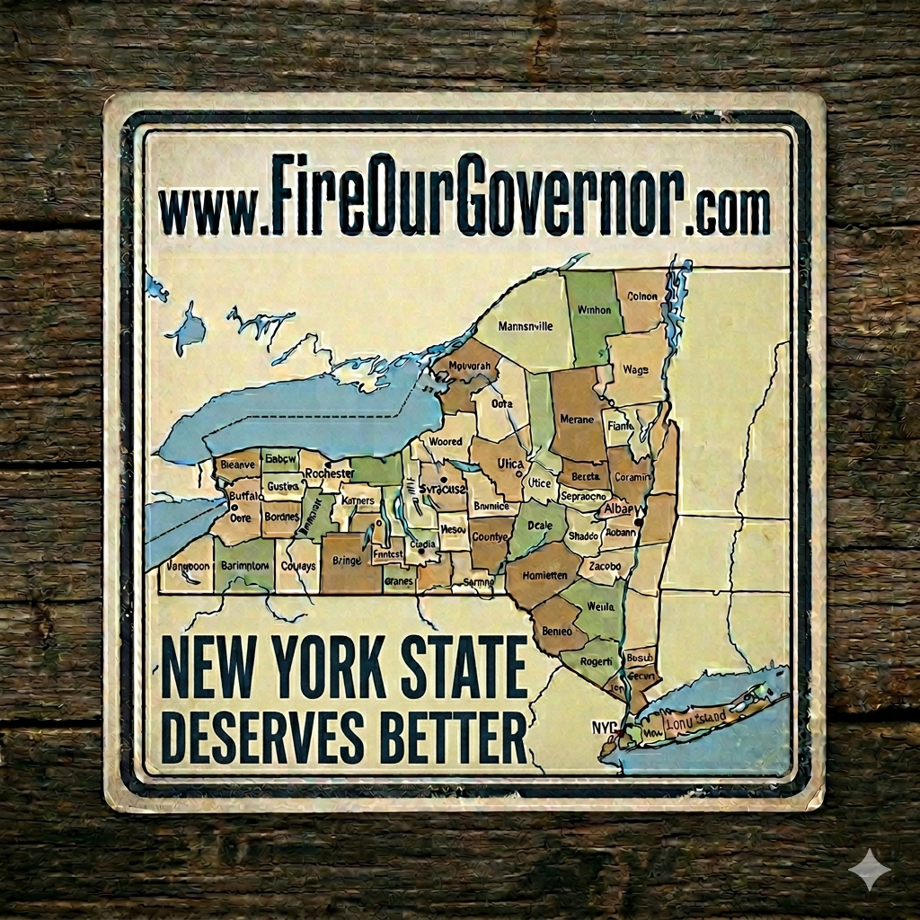100 pack of Fire Our Governor (NYS) 3 1/2” square glossy stickers