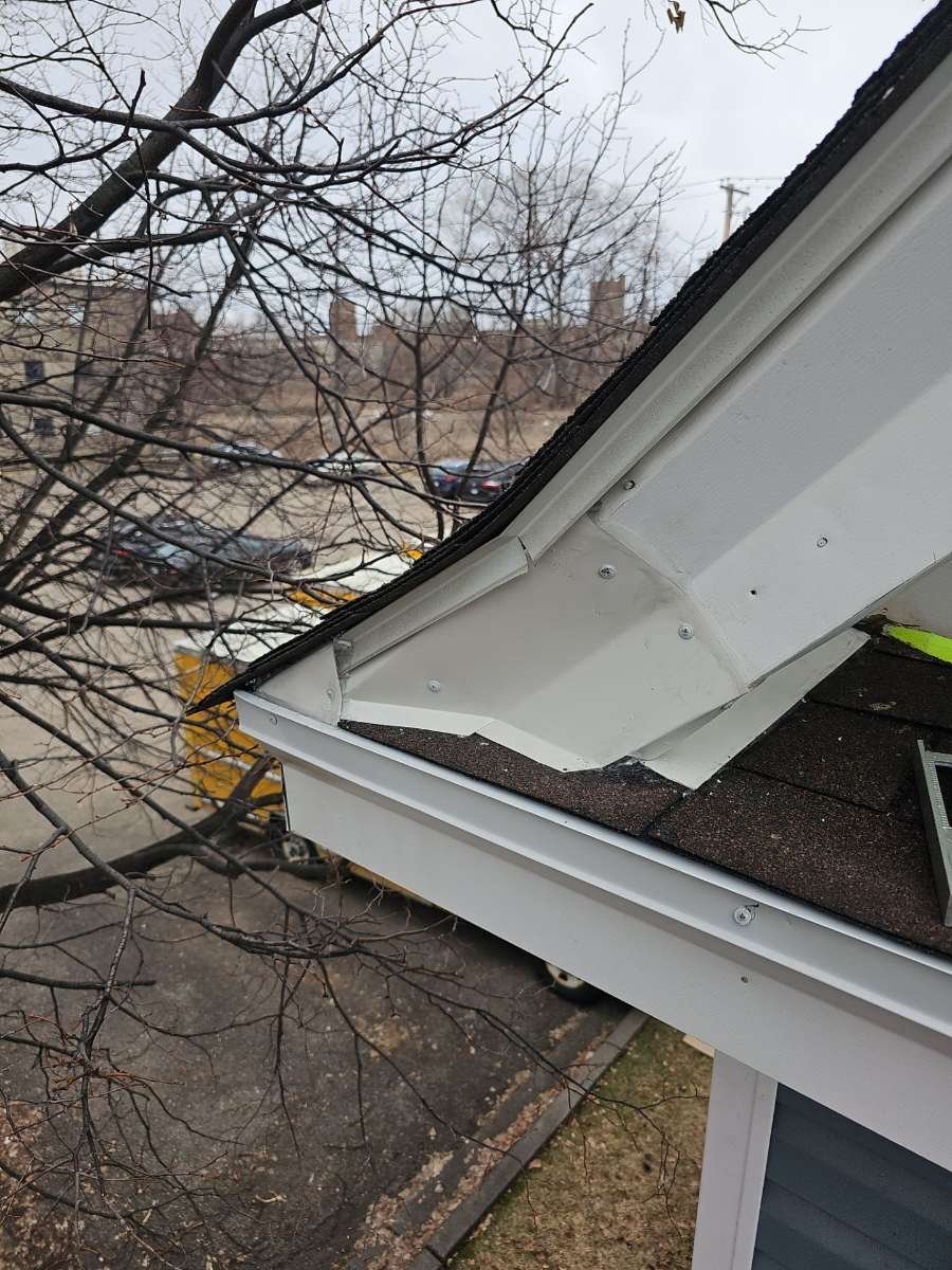soffit junction and fascia exclusion done with coil stock metal