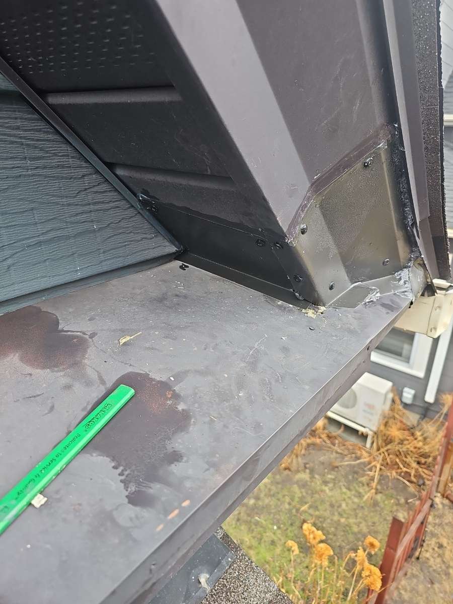soffit junction and fascia exclusion done with coil stock metal