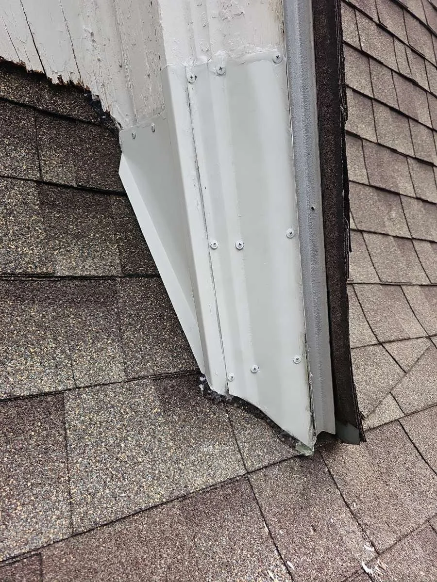 soffit junction and fascia exclusion done with coil stock metal