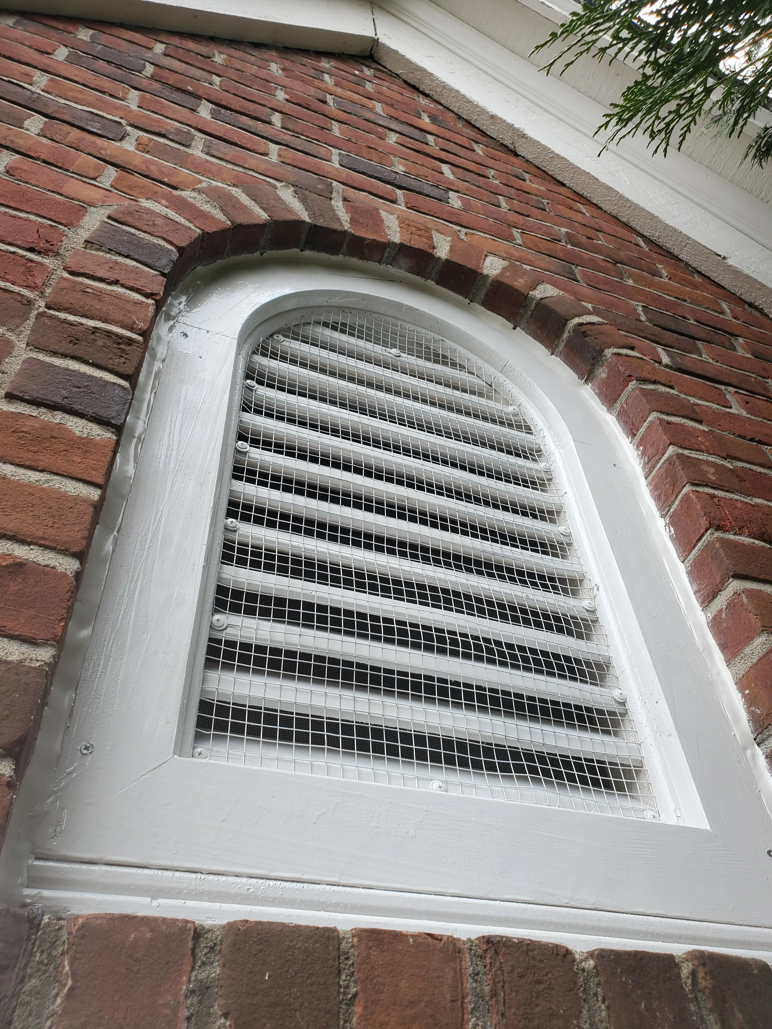 Fully replaced and screened gable louvre vent exclusion