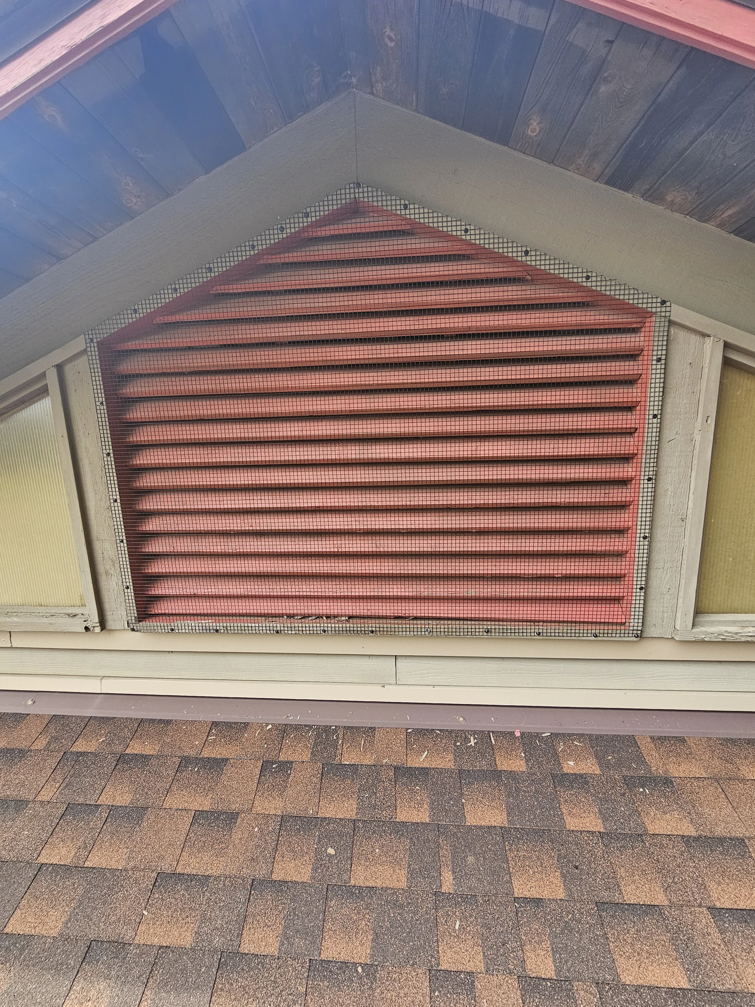 Gable vent screen exclusion