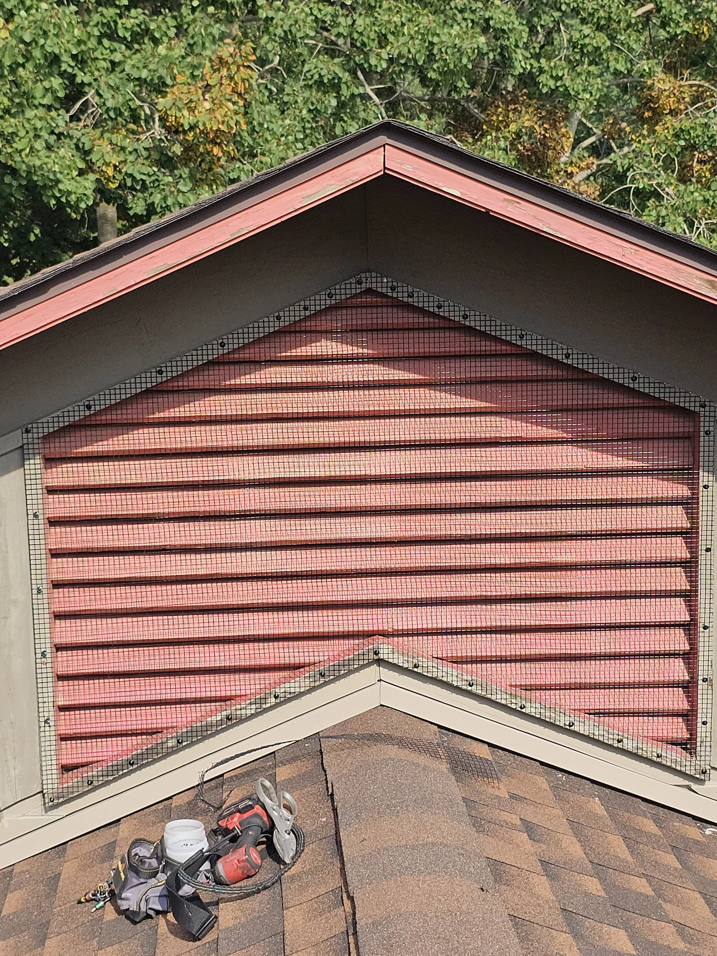 Gable vent screen exclusion