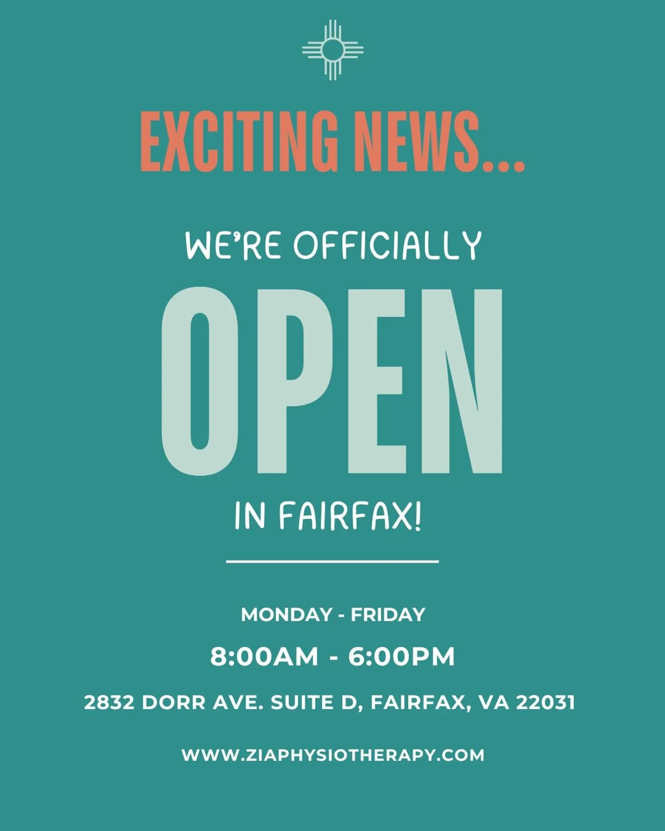 We&rsquo;re officially open in Fairfax!&nbsp;

We&rsquo;re so excited to welcome patients into our new space and continue serving this community we love.

📍2832 Dorr Ave. Suite D, Fairfax, VA 22031
🕝Monday&ndash;Friday | 8am&ndash;6pm

Bookings + i