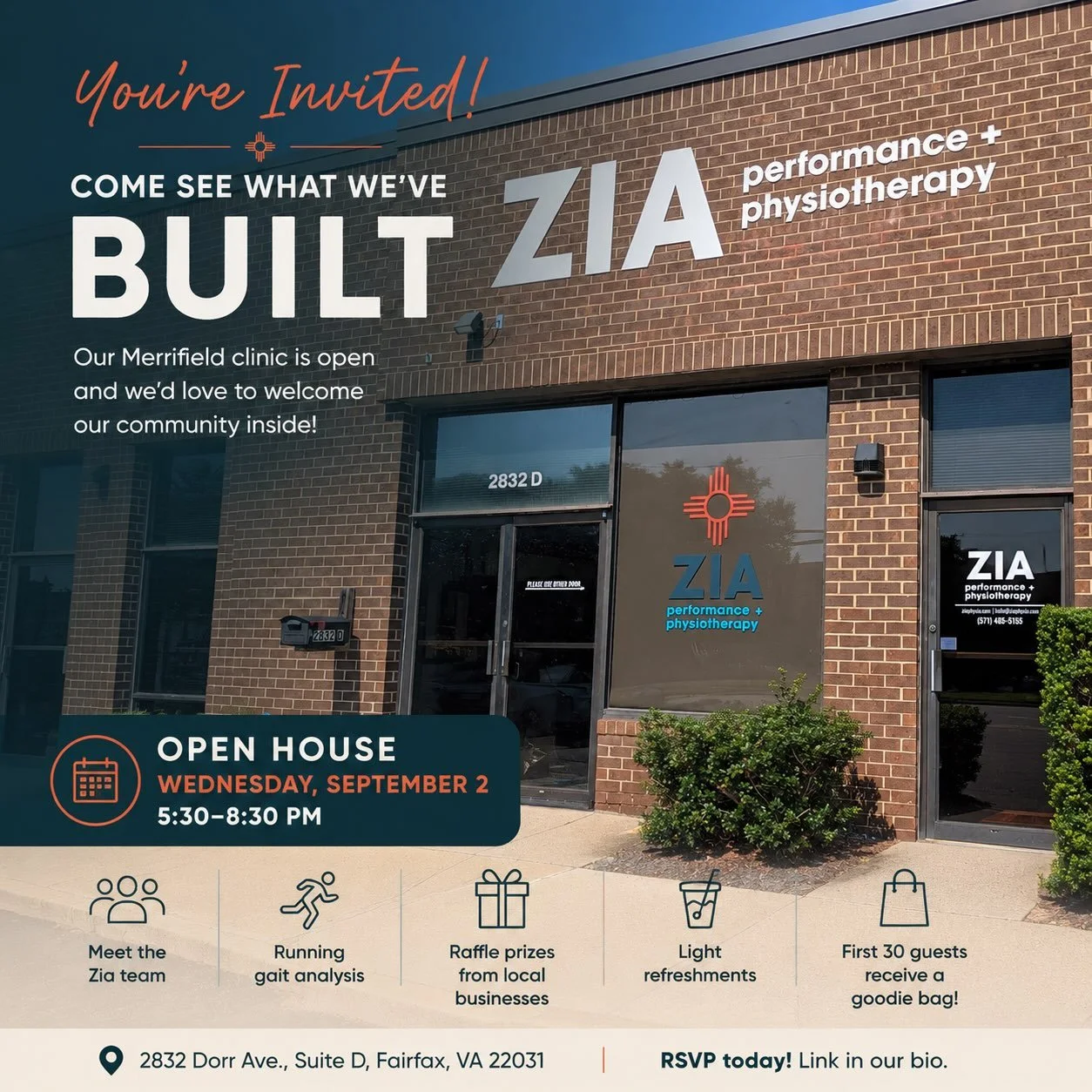 Our Merrifield clinic has been open, and now we&rsquo;d love to officially welcome our community inside!

Join us on Wednesday, September 2, for an evening of connection, conversation, and celebration. Tour the clinic, meet our team, enjoy light refr