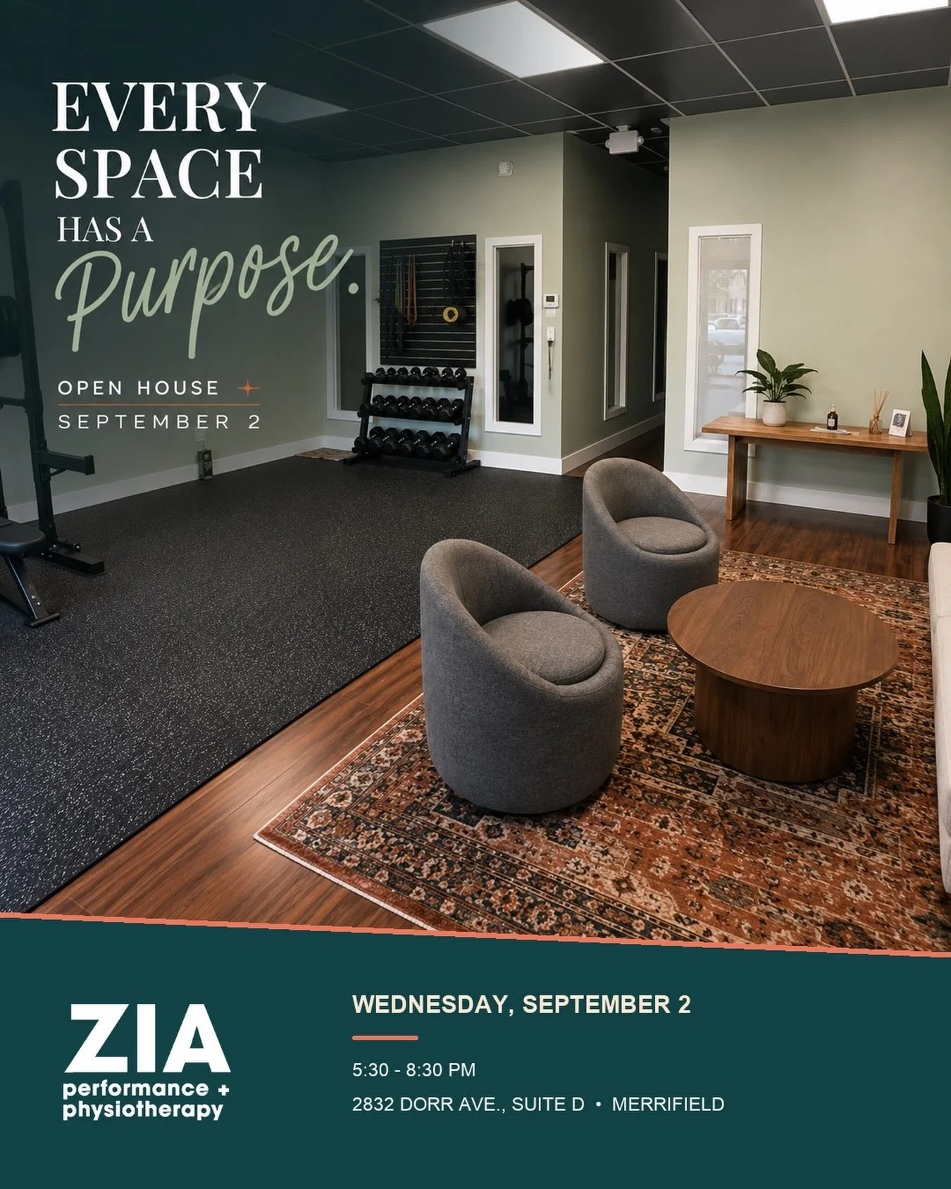 Our Merrifield Open House is coming up! 

Every detail of our new clinic was designed with purpose, from the treatment rooms to the performance space and everything in between.

Come tour the clinic, meet our team, connect with the community, enjoy l