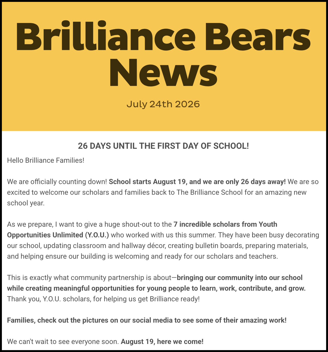 Newsletter - July 24, 2026