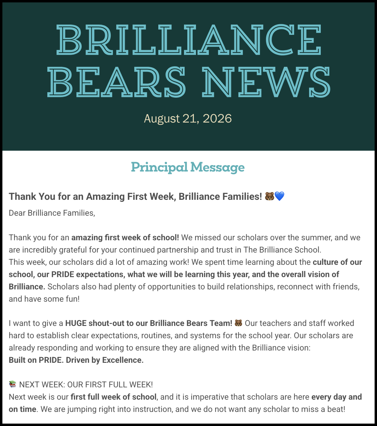 Newsletter - August 21, 2026
