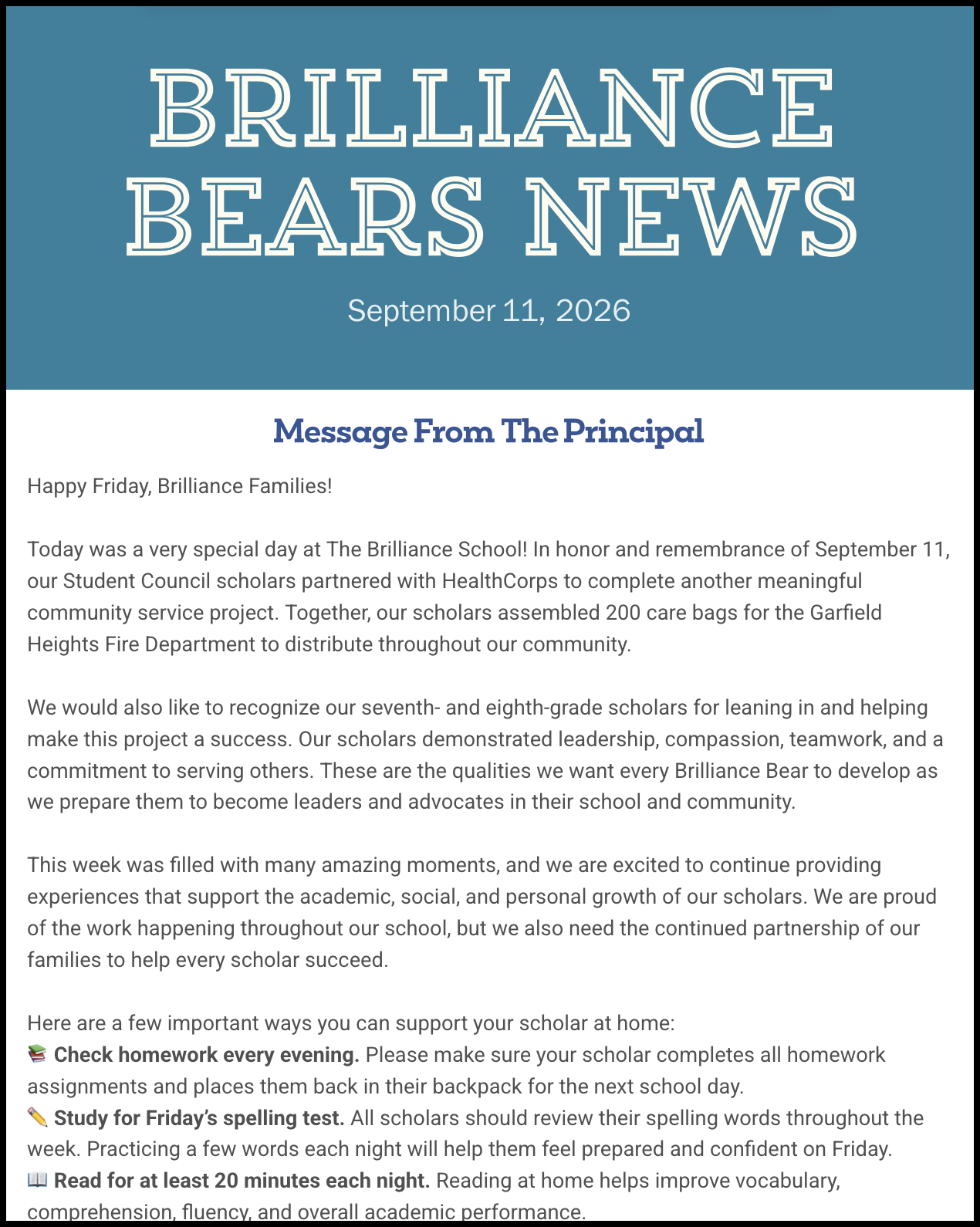 Newsletter - September 11, 2026