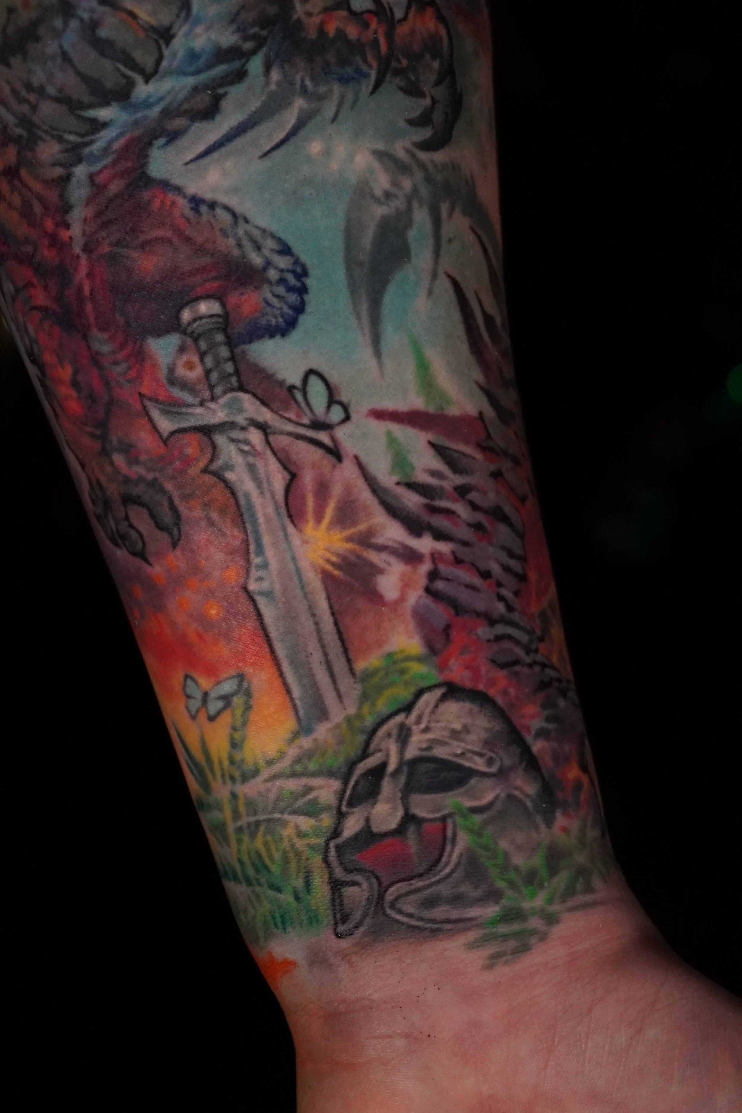 sword and helmet tattoo Trinidad