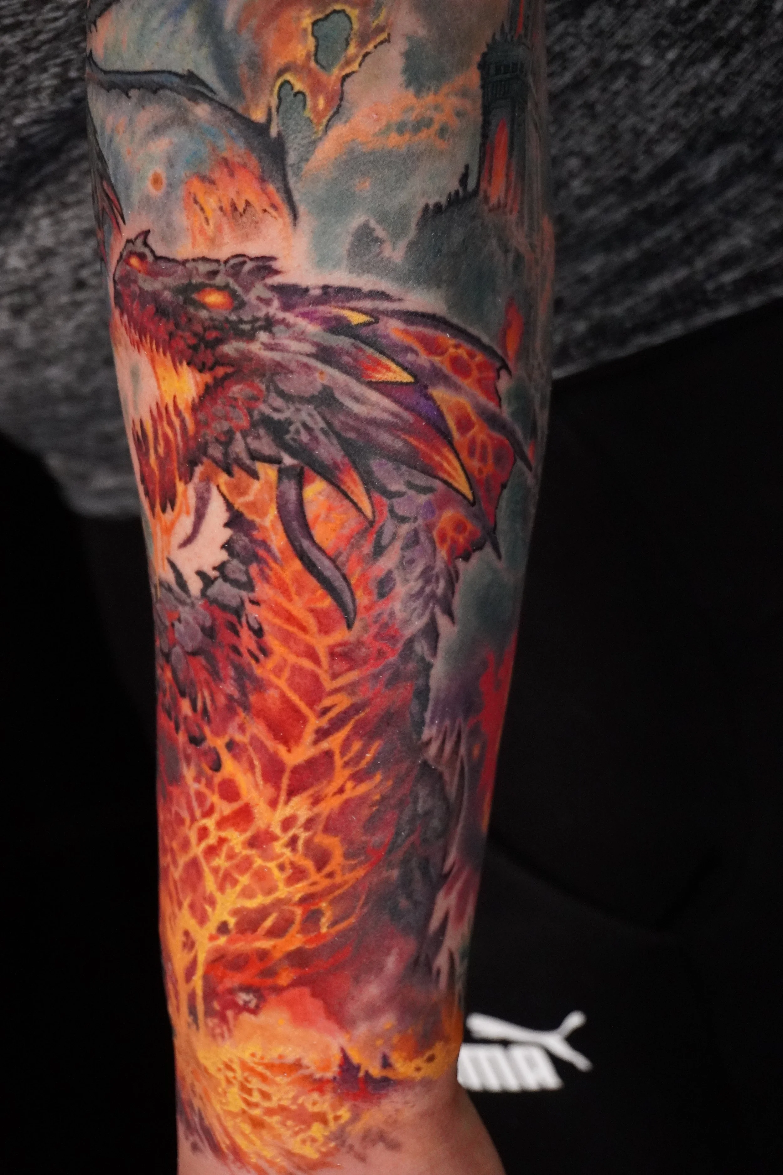 Dragon forearm tattoo Trinidad