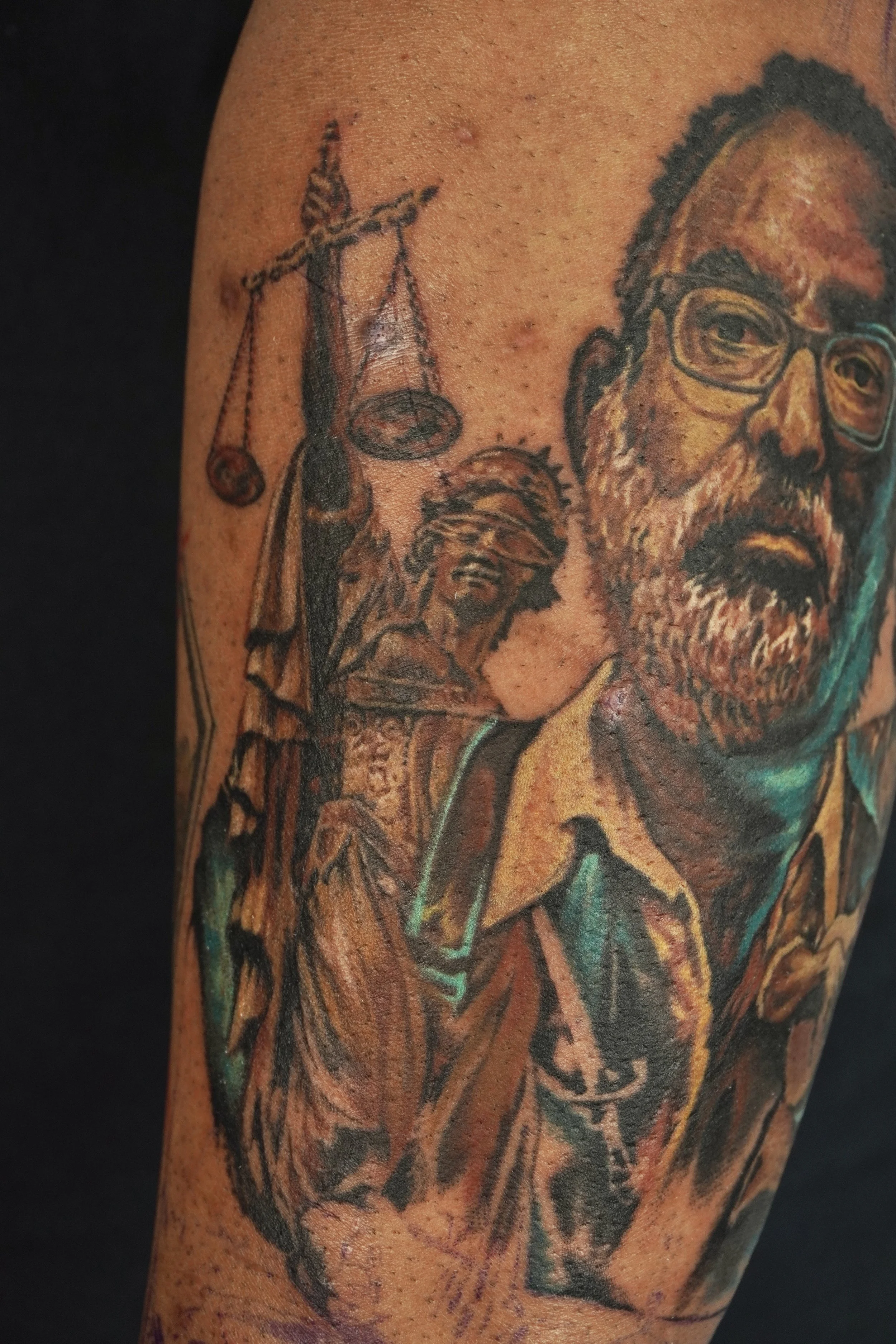 lady justice tattoo portrait tattoo father tattoo memorial tattoo trinidad
