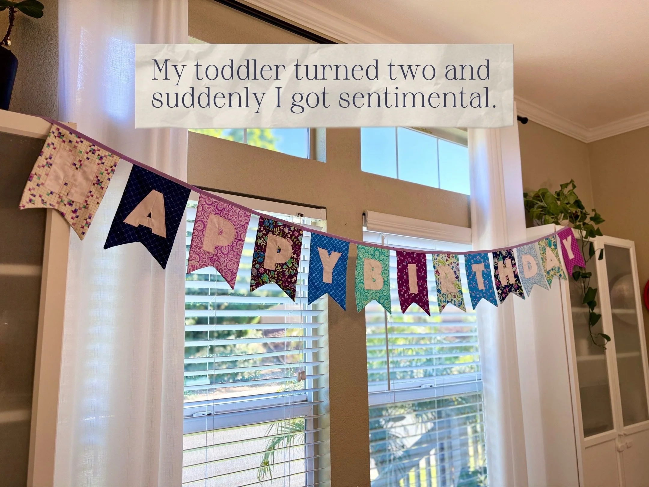 When my girl&rsquo;s second birthday started getting closer, I found myself thinking less about party decorations and more about the traditions I want to create for our family.

This birthday banner was one of those projects. Something handmade. Some