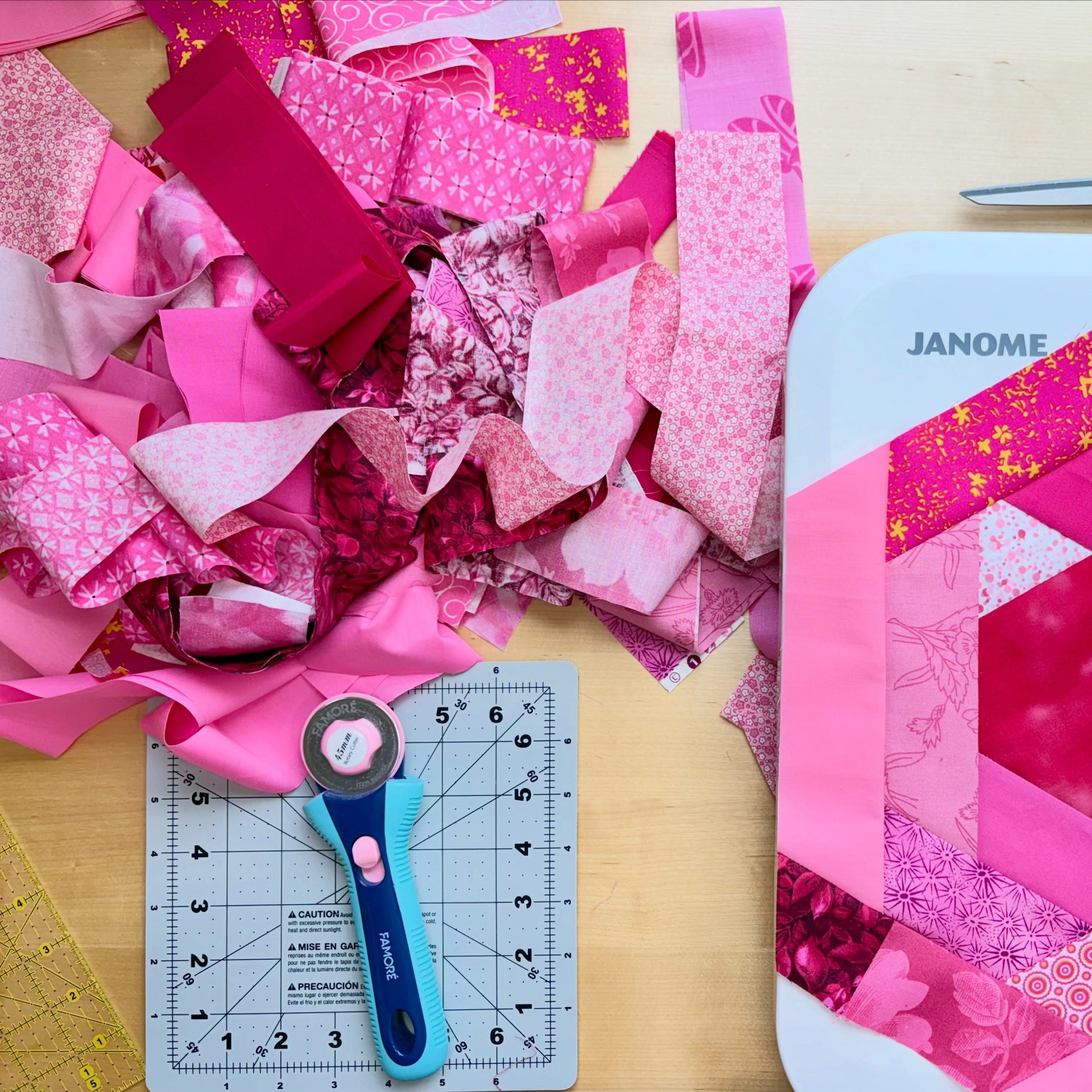 Nothing more on brand for me than starting an entirely new quilt project with a ridiculously tight deadline. 😂💗

Do I have enough time? Debatable.

Am I having fun? Absolutely.

Anyway, here&rsquo;s a little peek at the pink chaos taking over on my