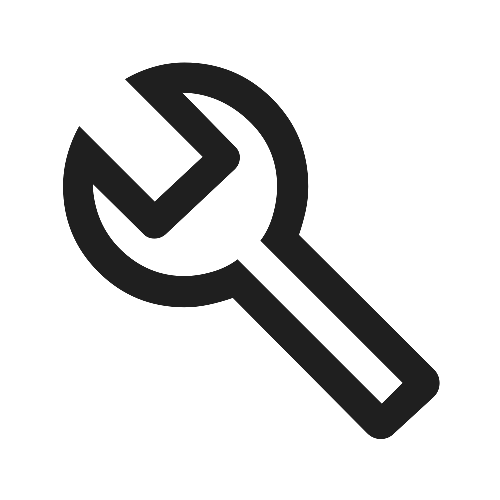Icon of wrench with a gear inside it