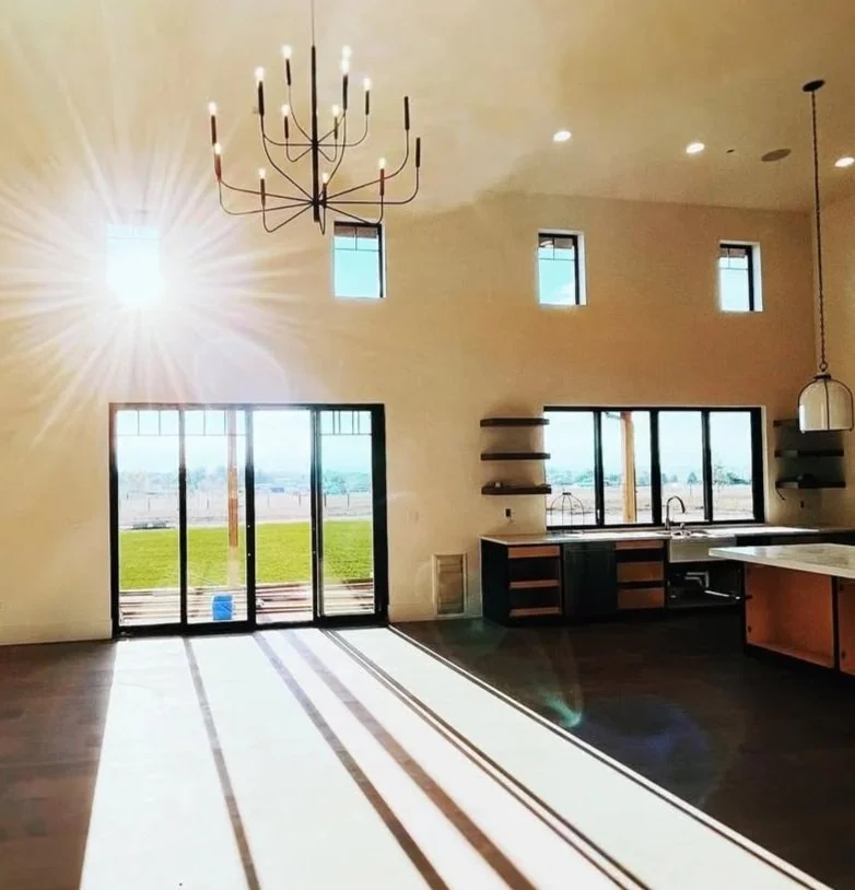 Light streaming through newly clean windows in Fort Collins, Colorado