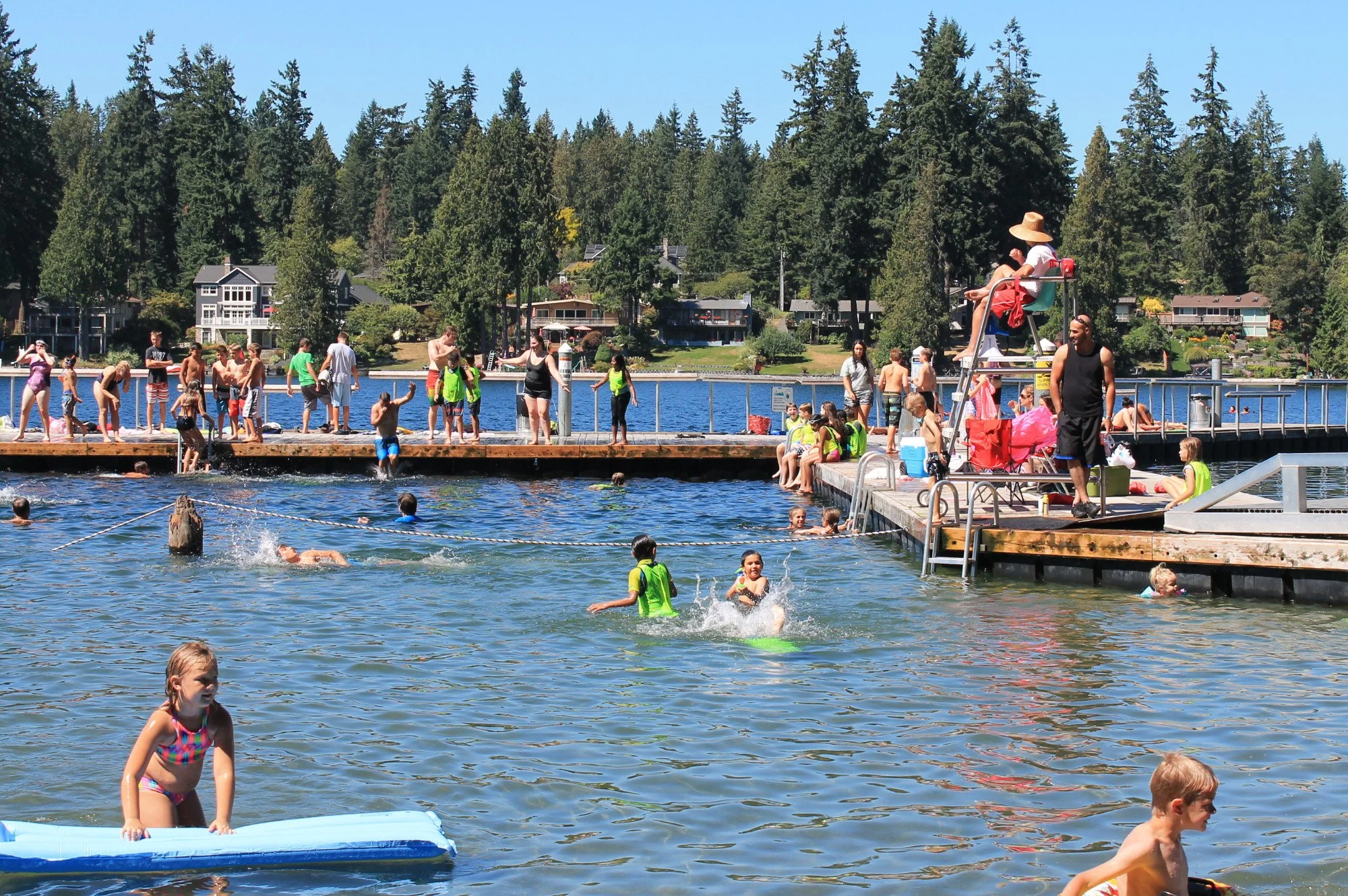 Pine Lake Park swimming beach and summer concert series in Sammamish Washington