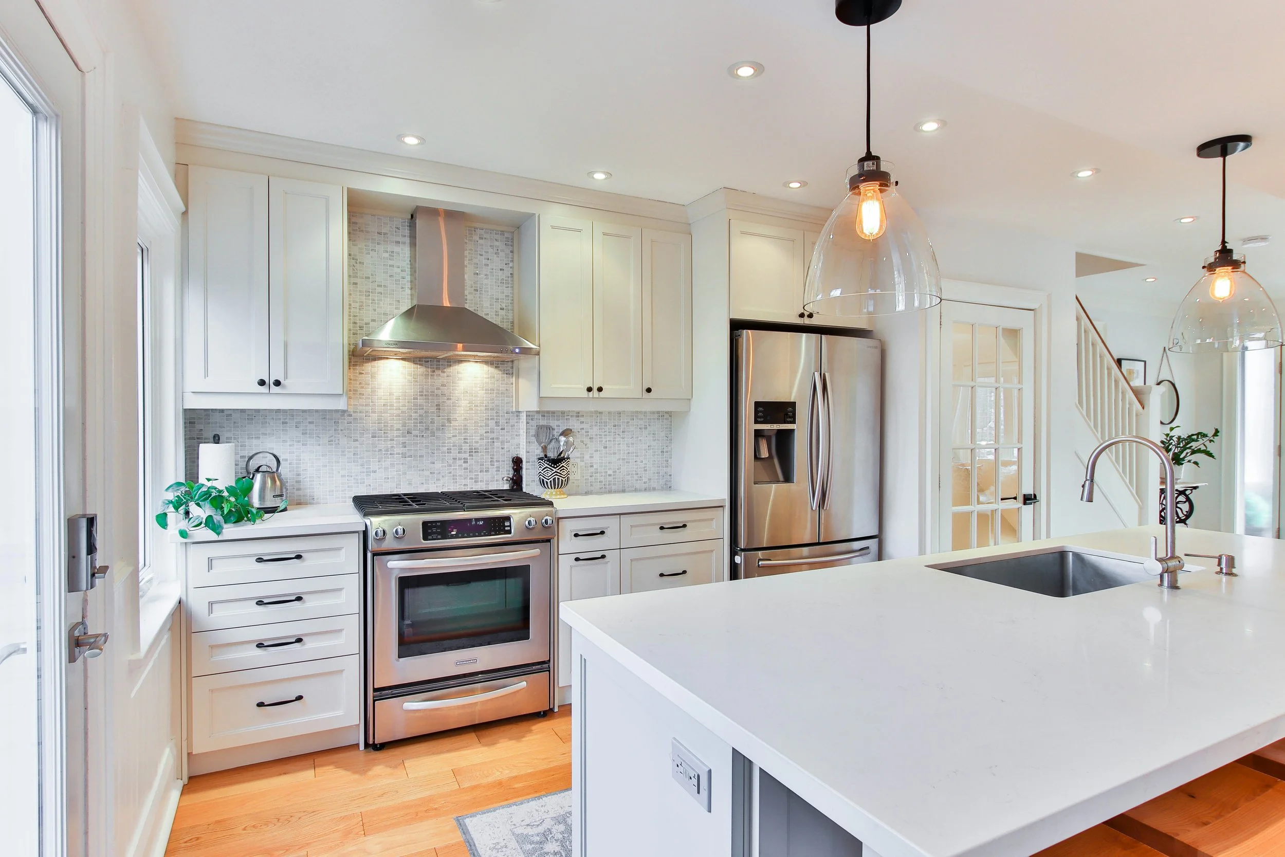 Staged kitchen interior in a Sammamish home prepared for sale