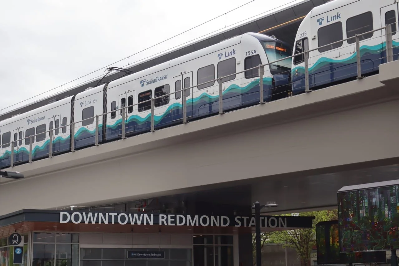Redmond light rail station for transporation to bellevue, seattle, sammamish