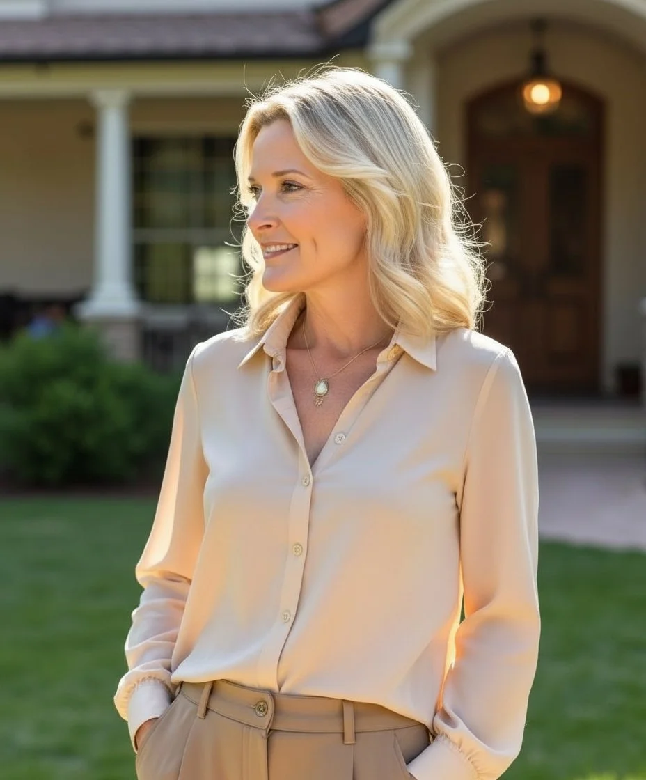 Maggie Vreeburg outside a Sammamish home for sale