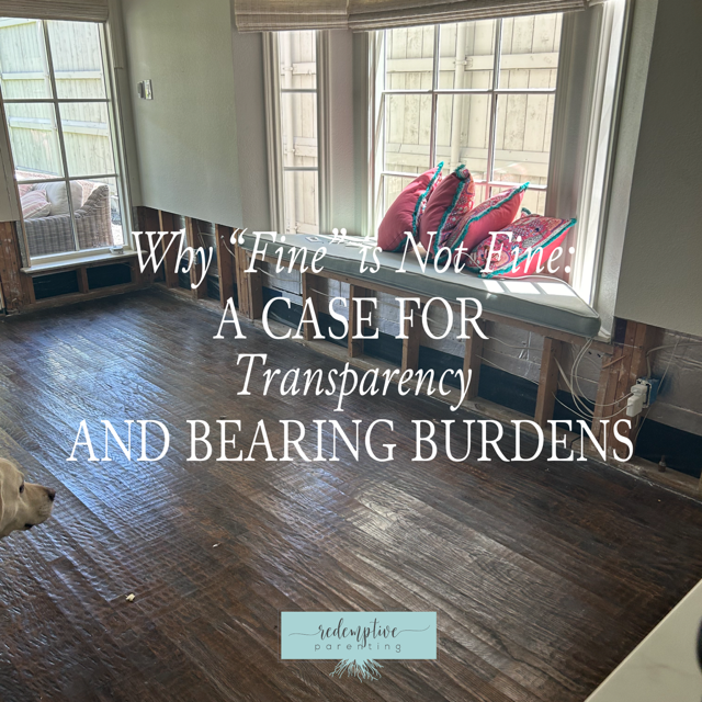 Why "Fine" is Not Fine: A Case for Transparency and Bearing Burdens
