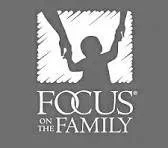 A silhouette of a child with outstretched arms in front of a background with wings, accompanied by the text 'Focus on the Family' and 'FOCUS'.