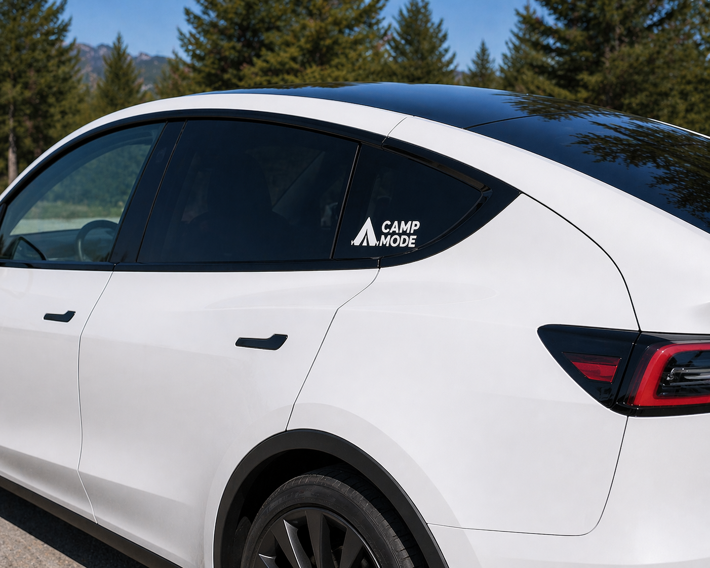 Camp Mode Decal for Tesla (5” Vinyl Window Sticker)