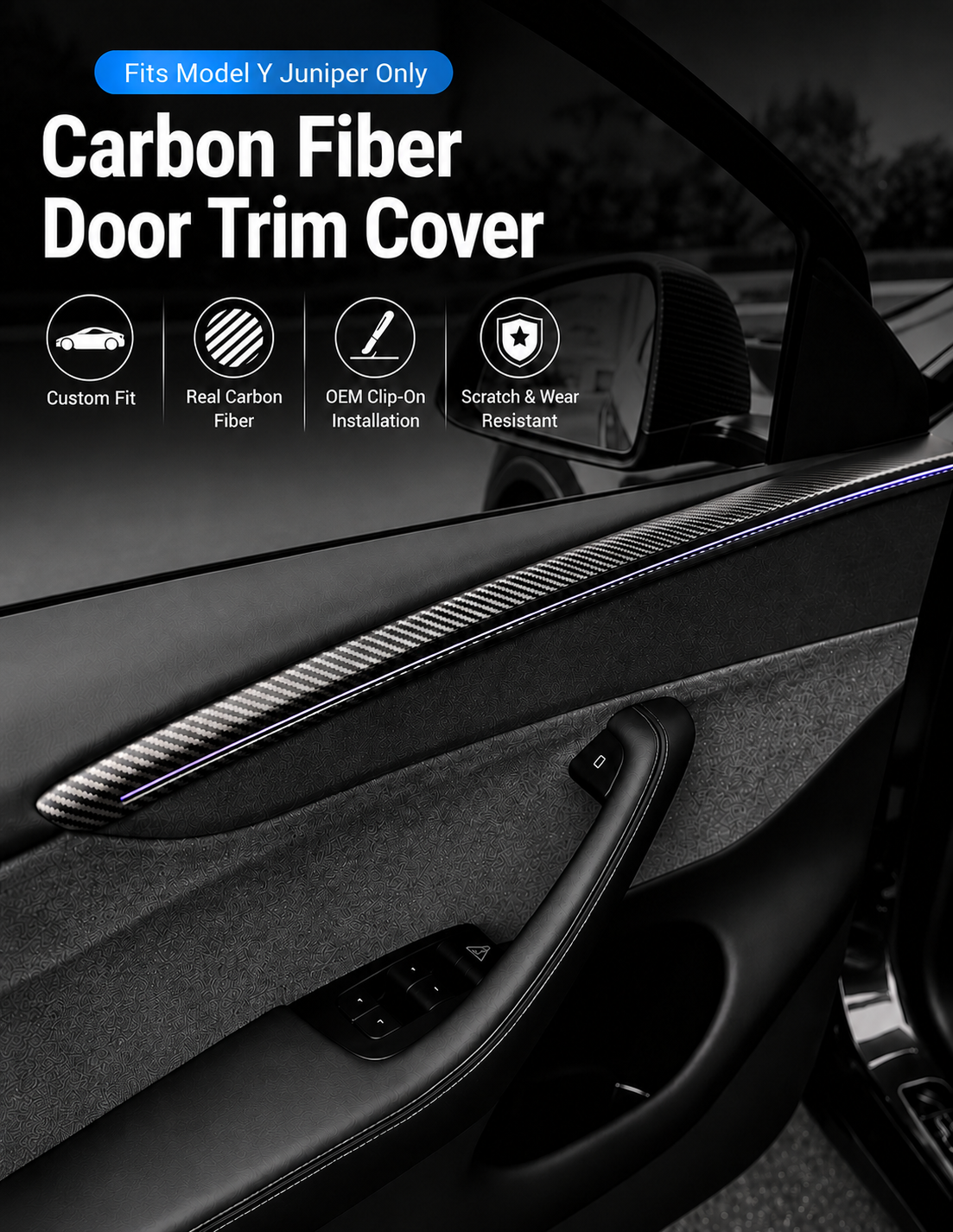 Model Y Juniper - Carbon Fiber Door LED Light strip cover - Gloss : Matte - 8.png