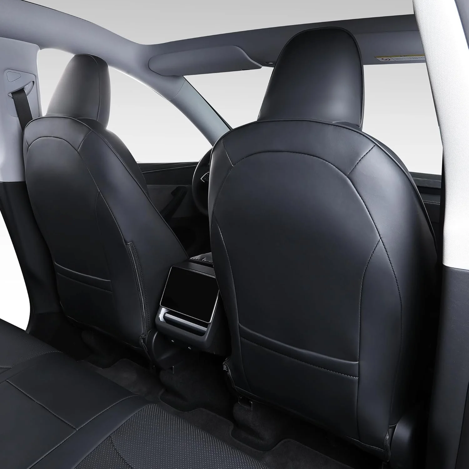 Nappa Car Seat Cover- Black - Tesla Model Y Juniper -1.jpg