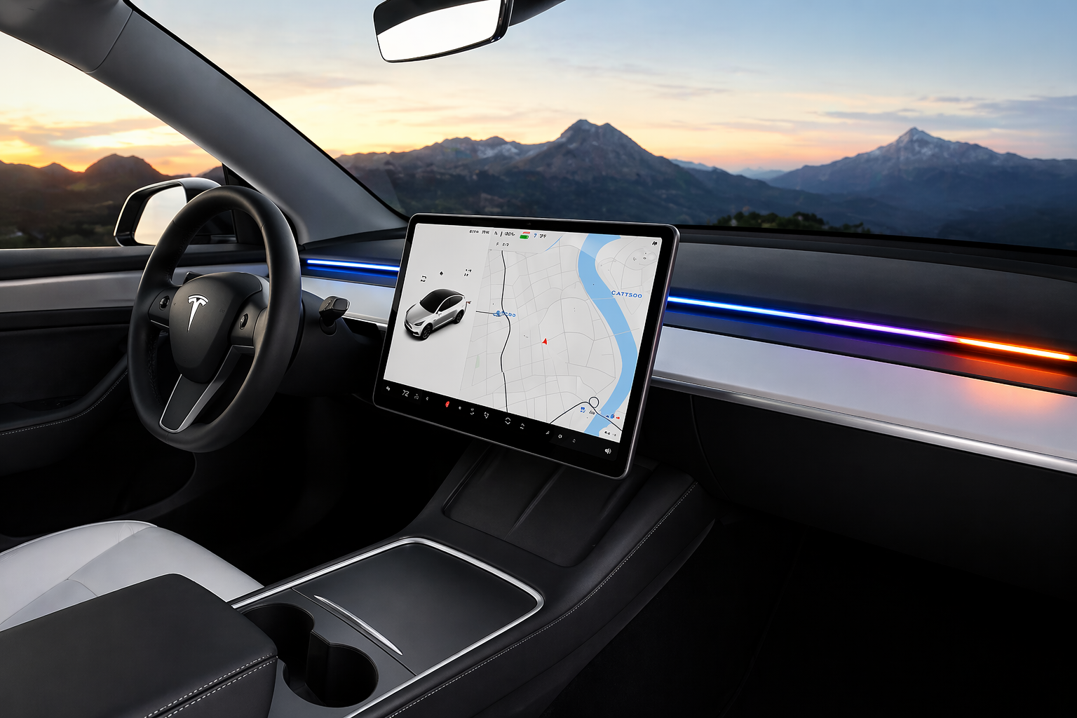RGB Ambient Lighting Kit for Tesla Model Y Juniper 2026+ & Model 3 Highland 2024–2025