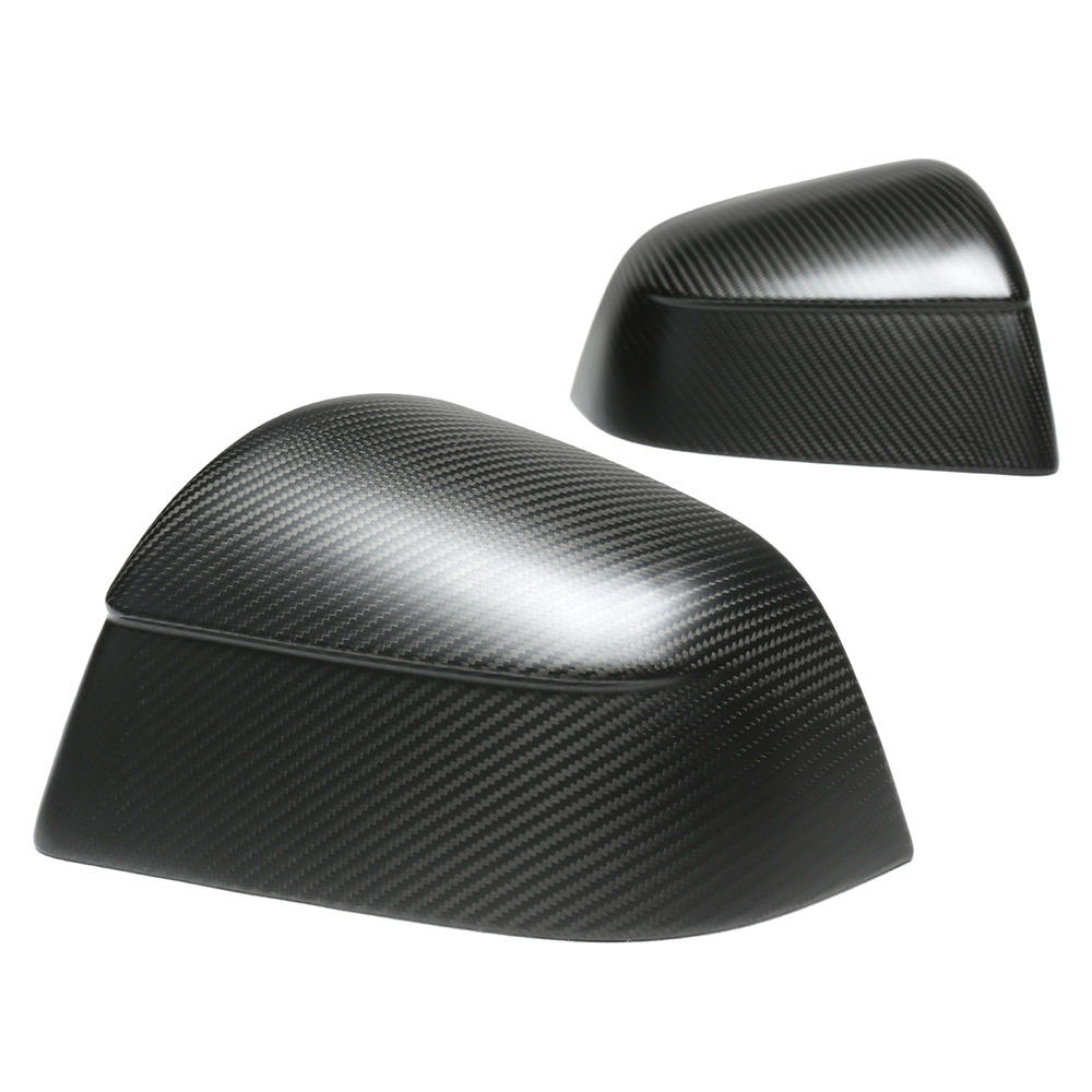 Carbon Fiber Mirror Covers for Tesla Model Y Juniper 2026+ (Matte)