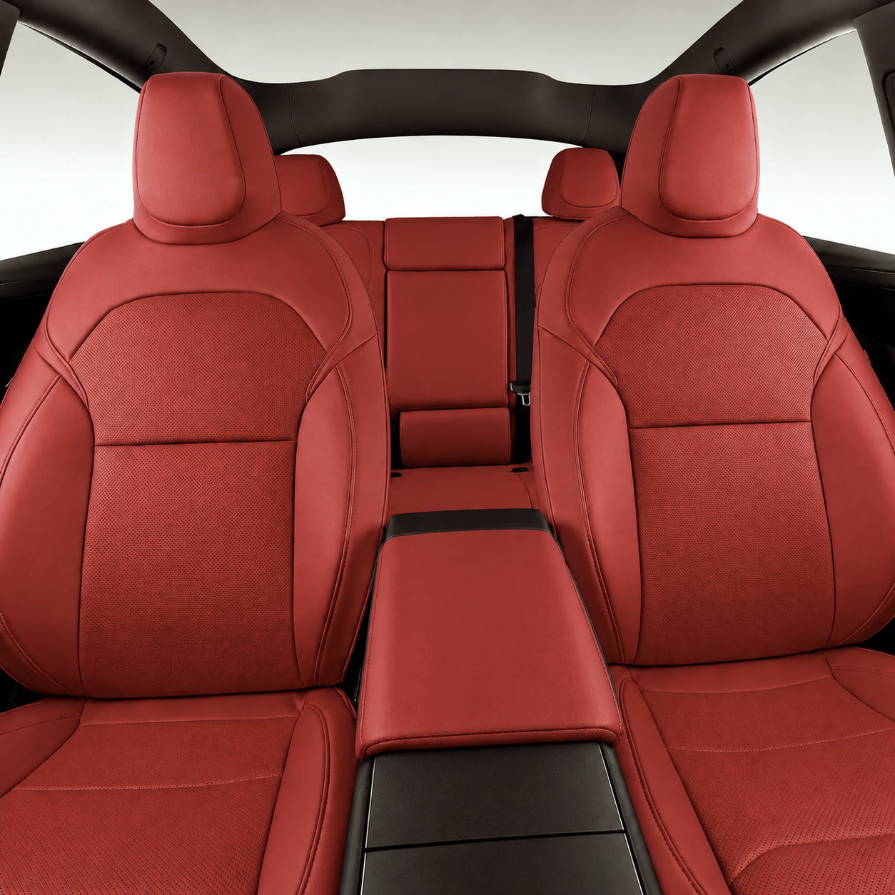 Nappa Car Seat Cover - Tesla Model Y Juniper - Red -1.png