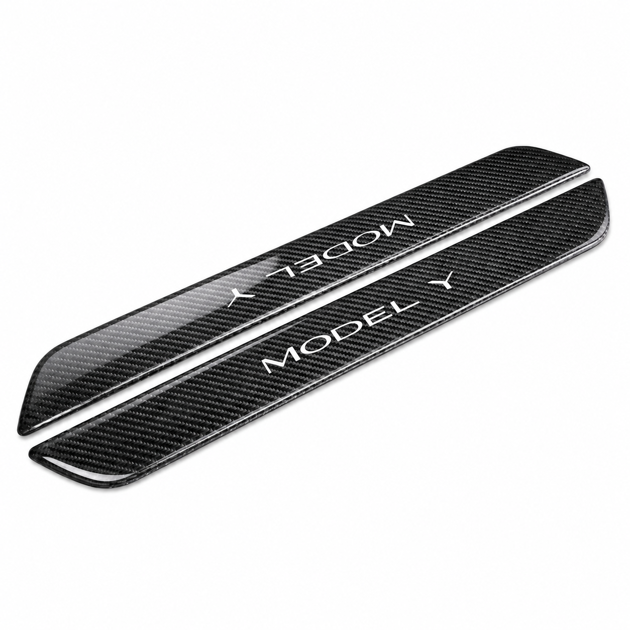 Real Carbon Fiber Front Door Sill Trim Covers for Tesla Model Y Juniper (2026+)