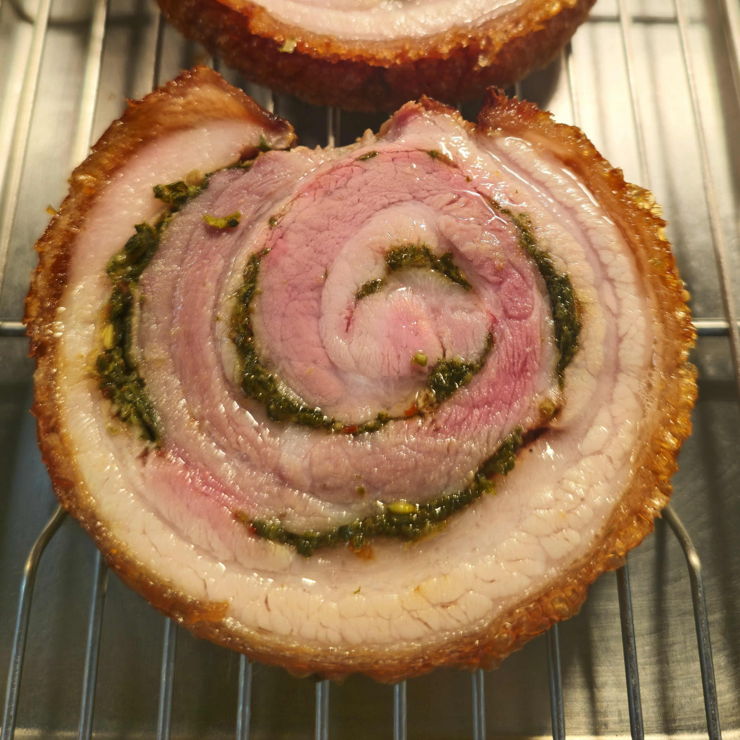 Crispy porchetta.