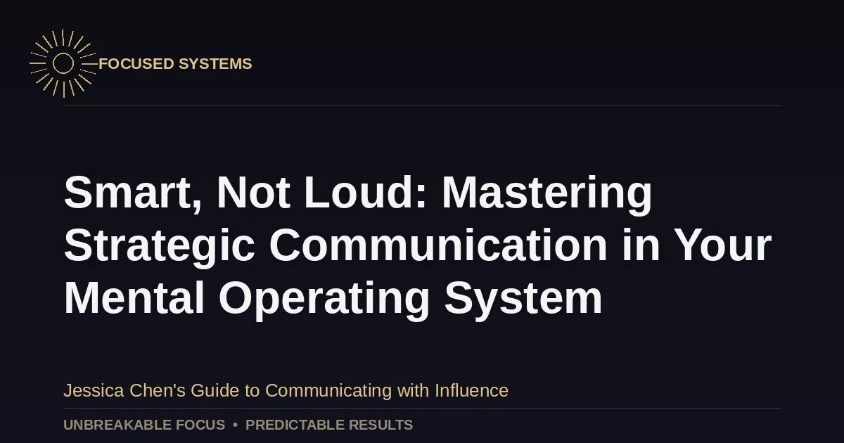 Smart, Not Loud: Mastering Strategic Communication in Your Mental Operating System