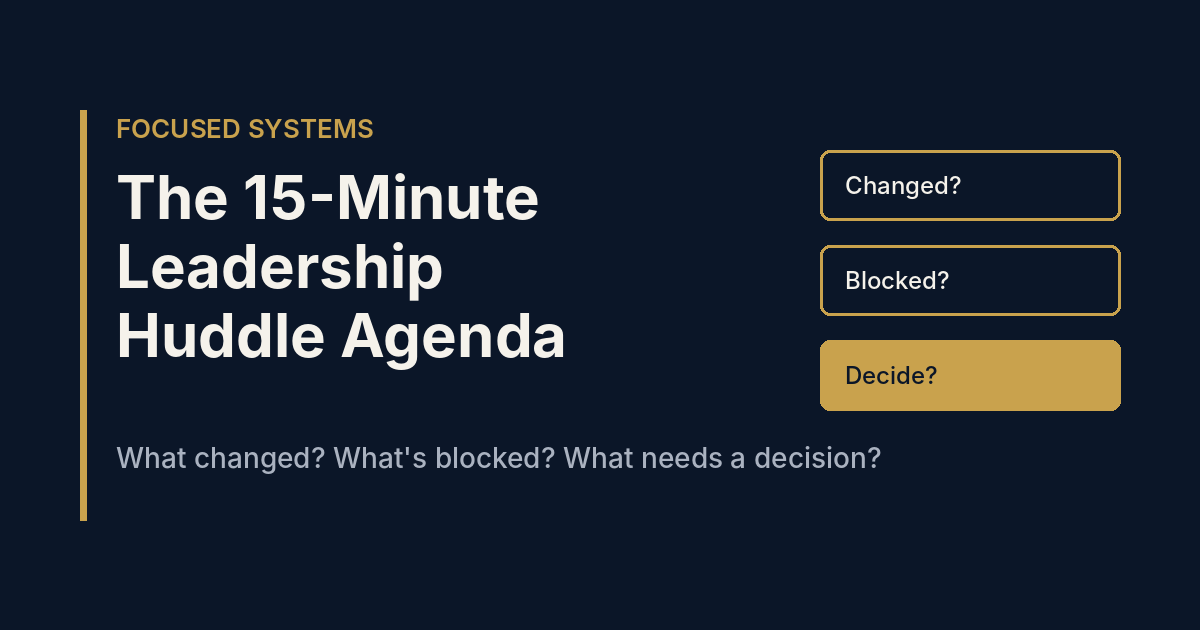 The 15-Minute Leadership Huddle Agenda