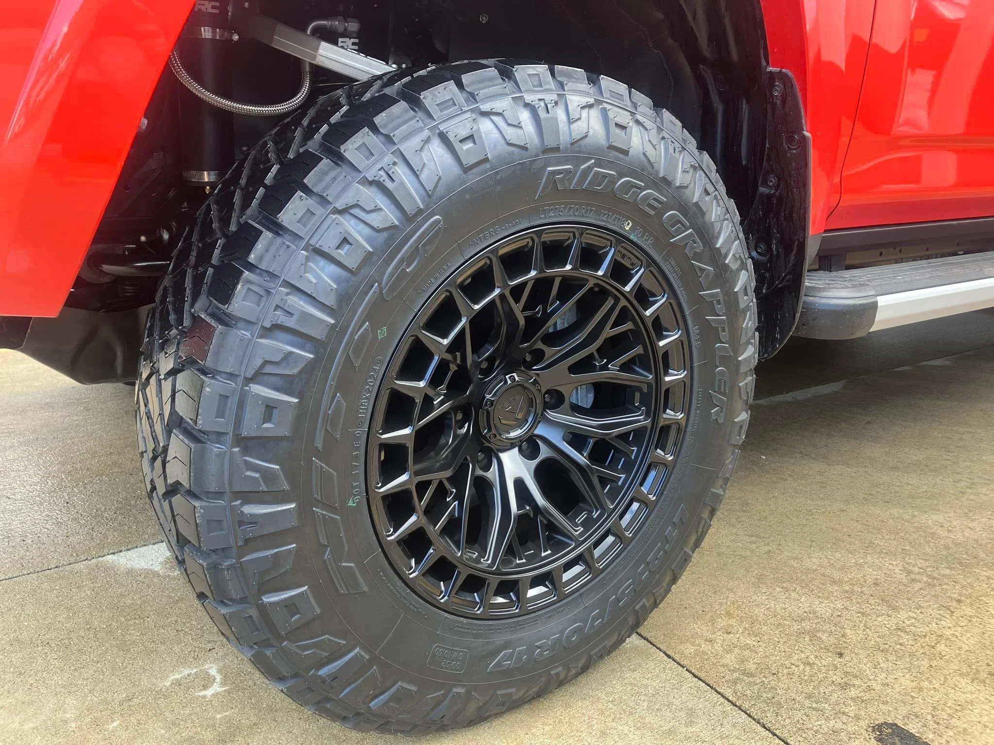 Truck fitted with new off-road wheels and tires