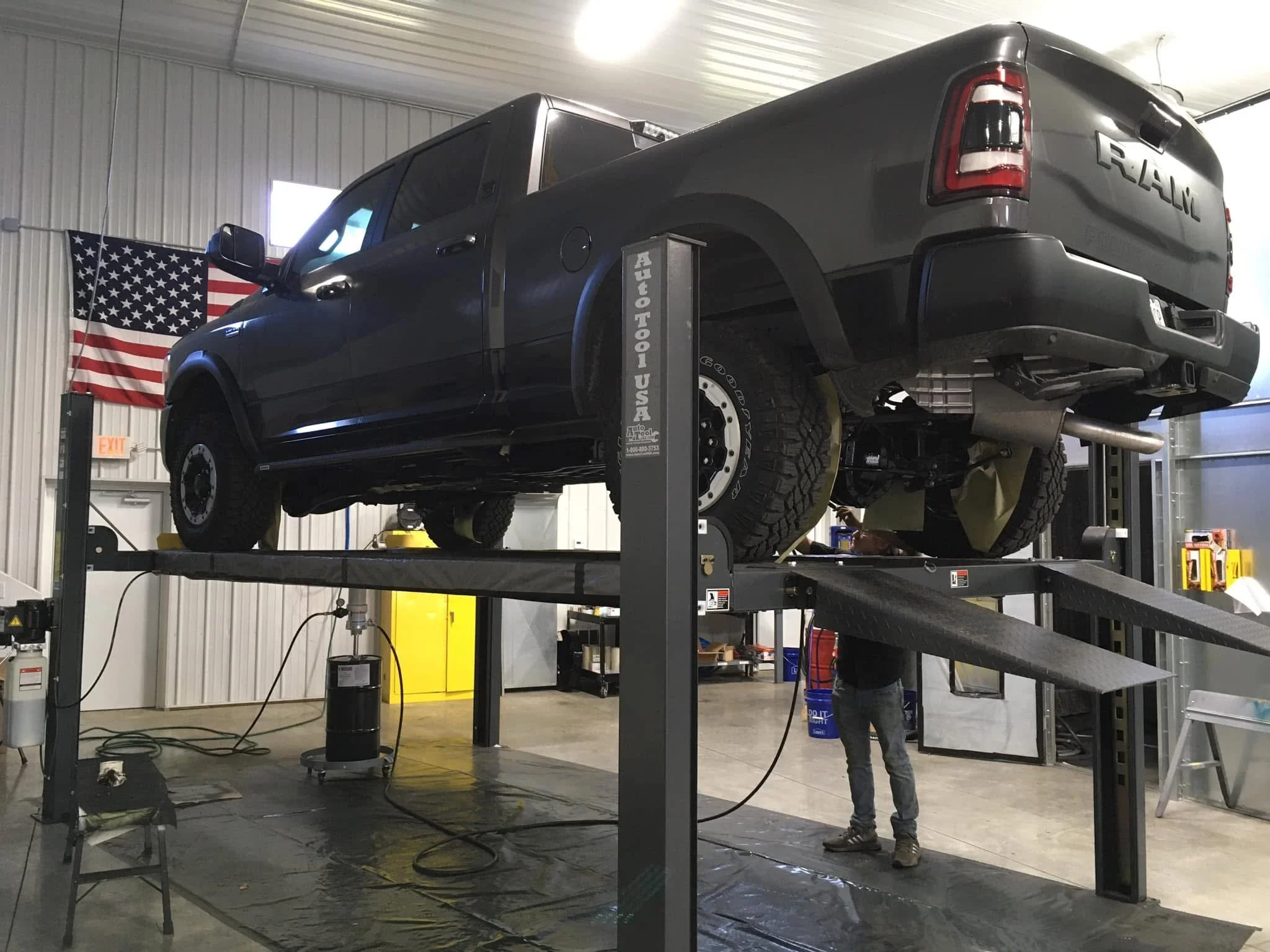 Protective undercoating applied to a truck undercarriage in Columbus, IN