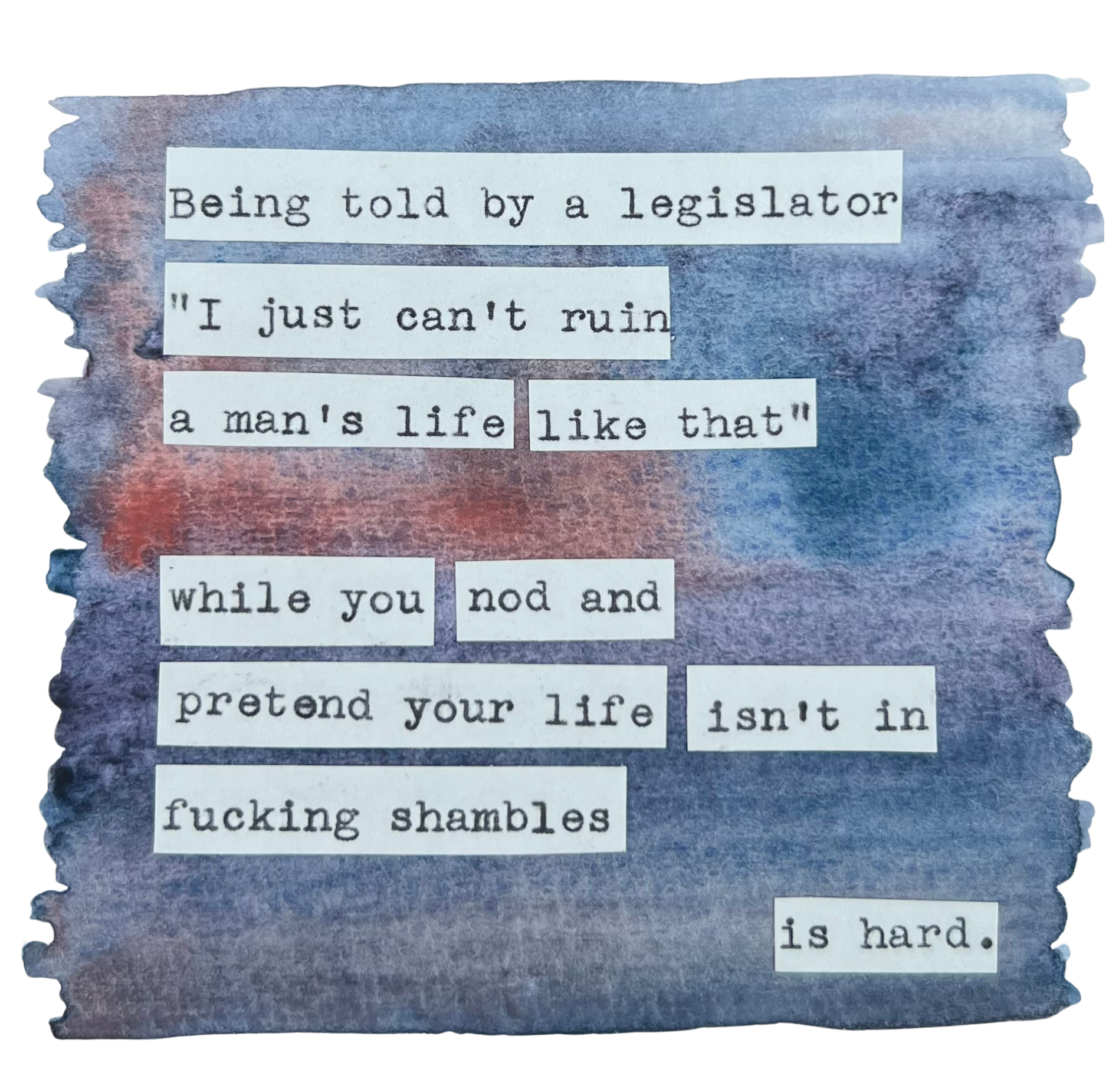 She wasn't thinking of any man in particular, "just men generally."