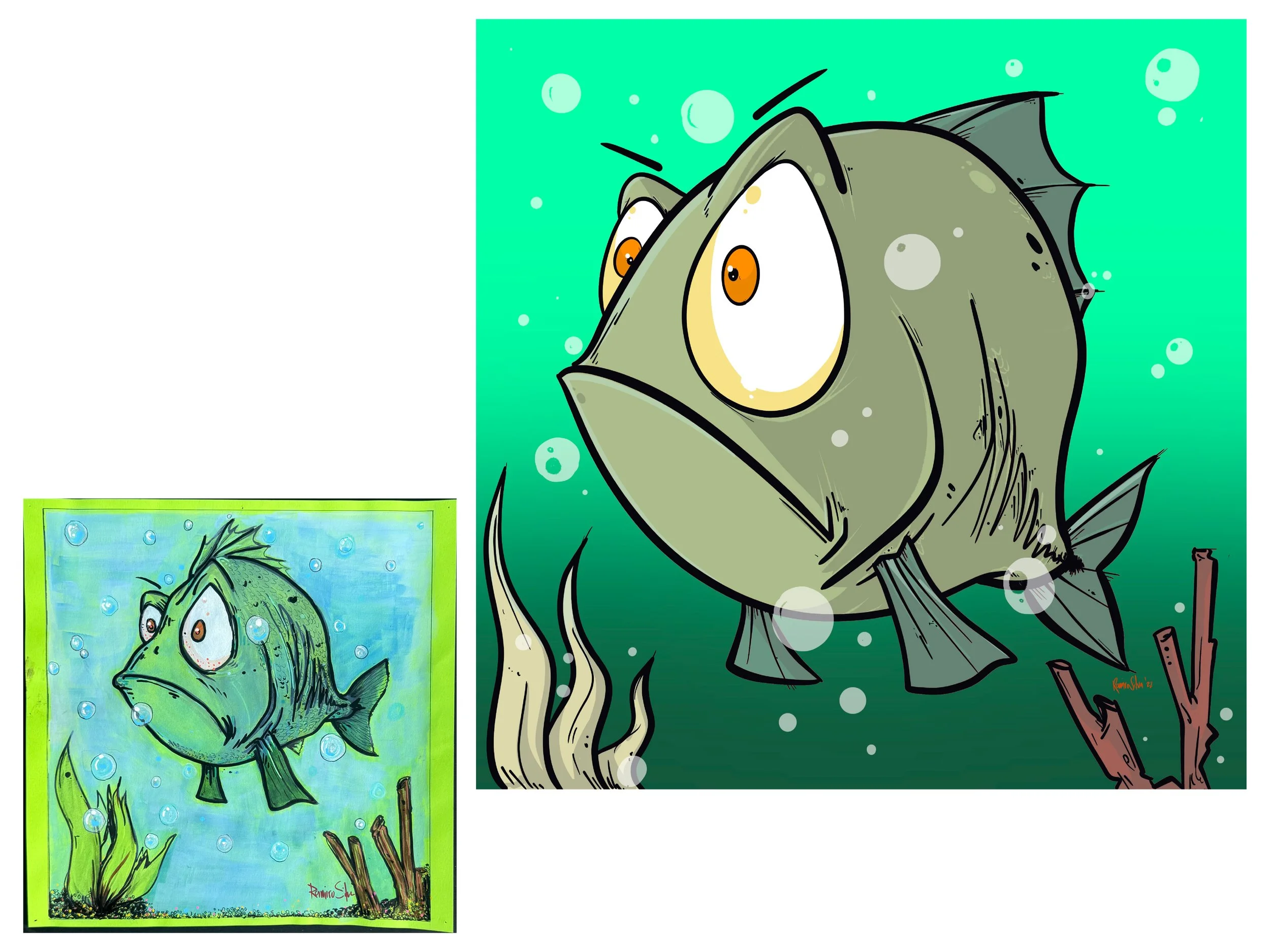 AU art project, cartoon bass