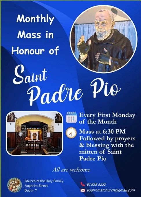 Monthly Mass in honour of Saint Padre Pio
