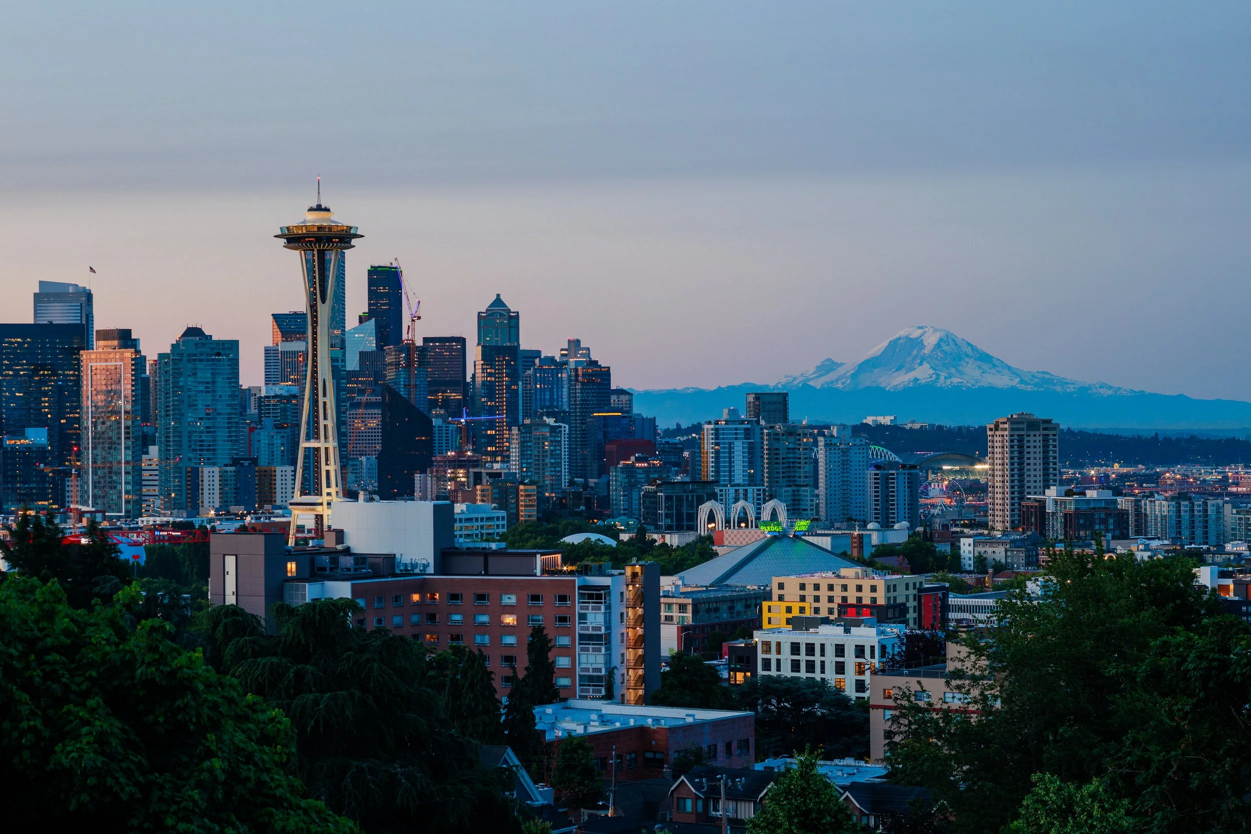 Seattle and Mount Rainier, Washington, 2023
