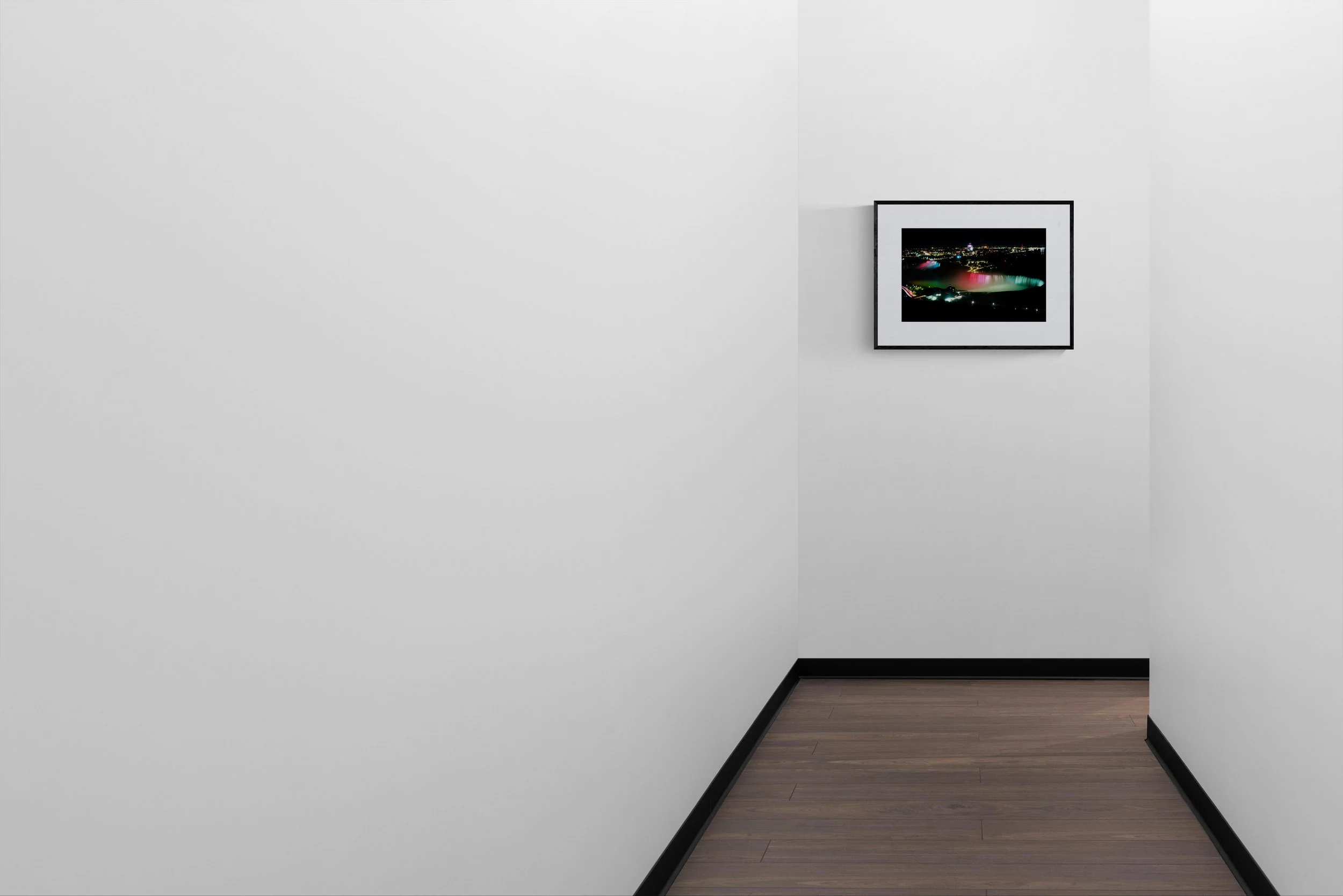 Niagara at Night framed in black - display mockup