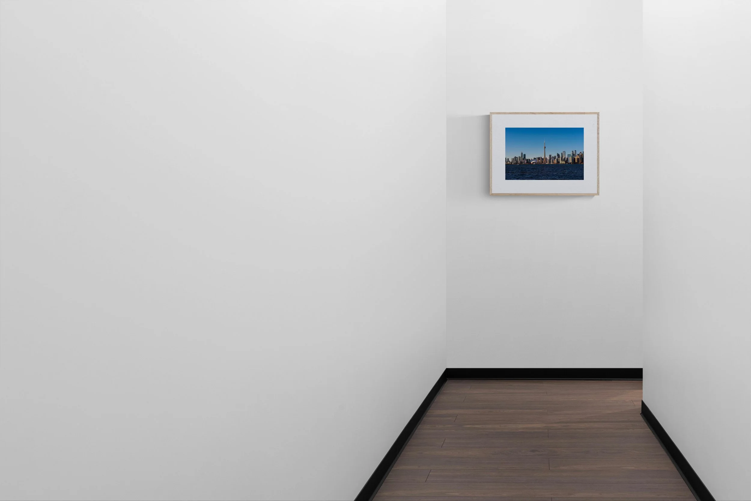 Toronto framed in natural wood - display mockup