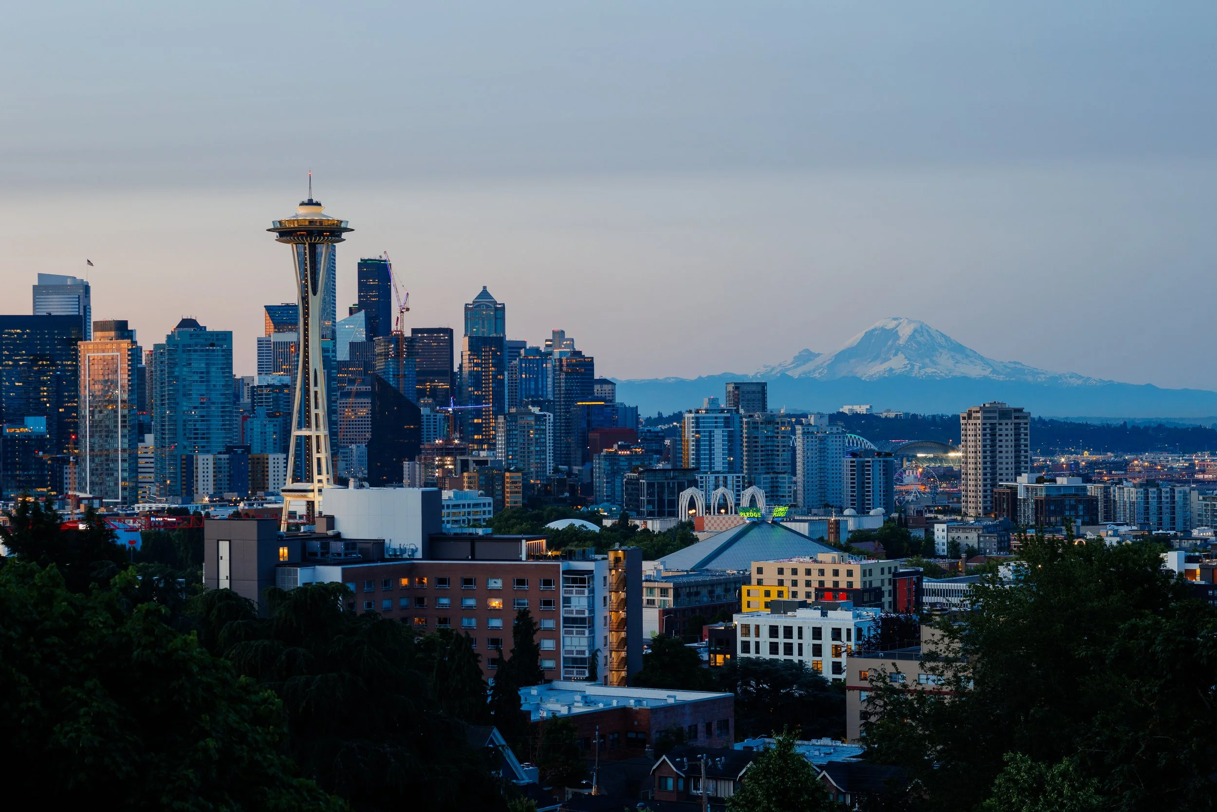 Seattle and Mount Rainier, Washington, 2023