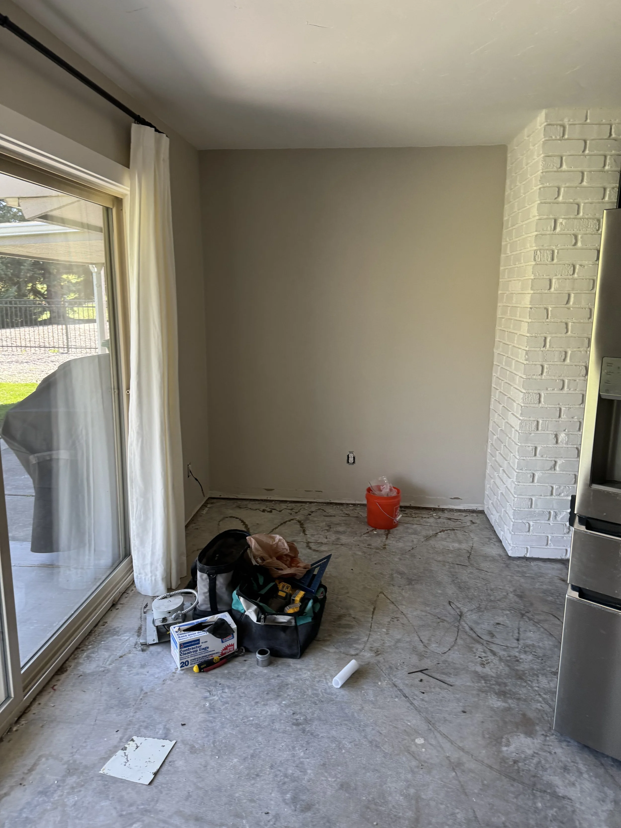 Picture taken from dining to the living room and its slider.
