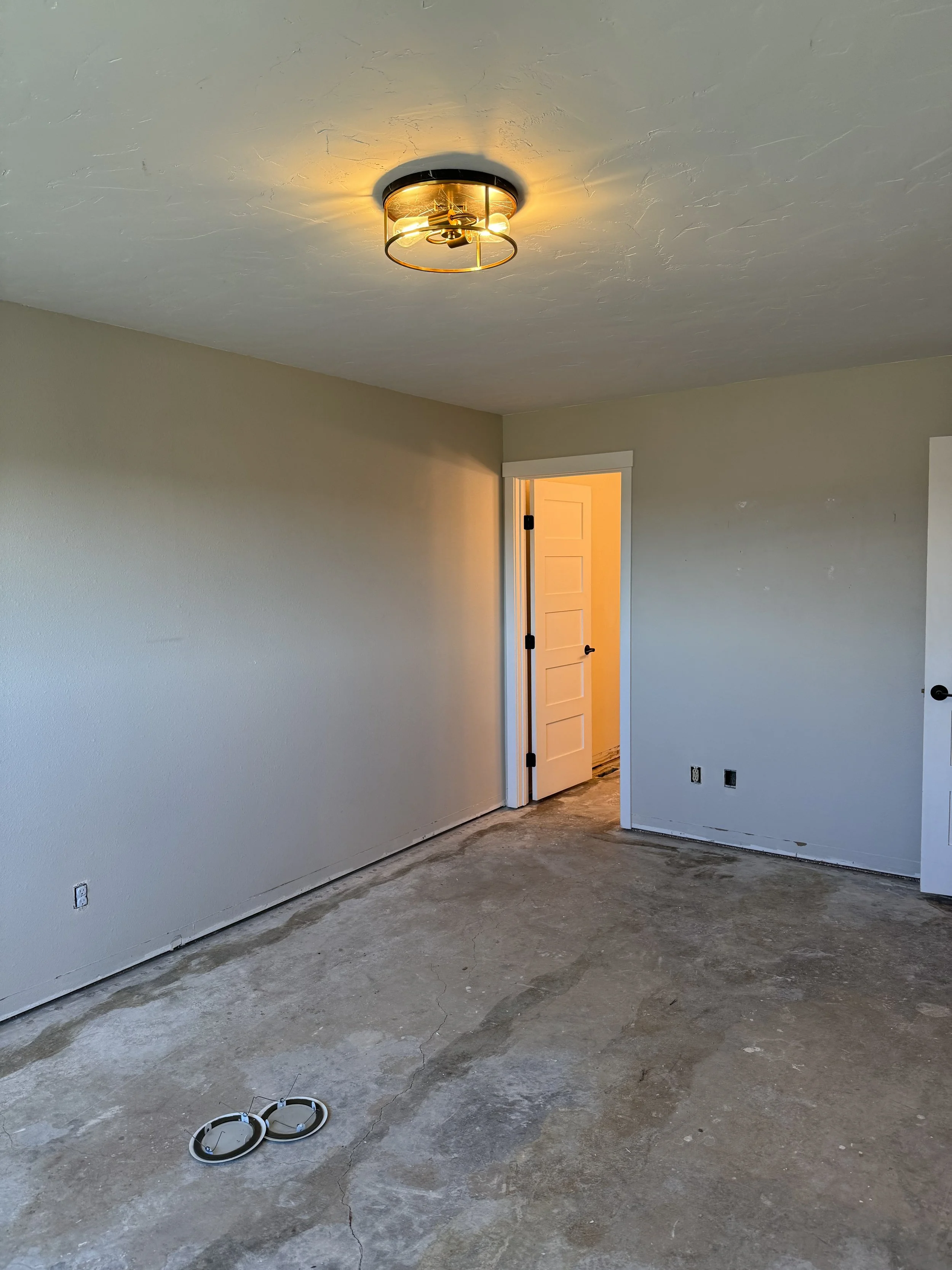 MB looking back towards entry on the right and master bath on left.